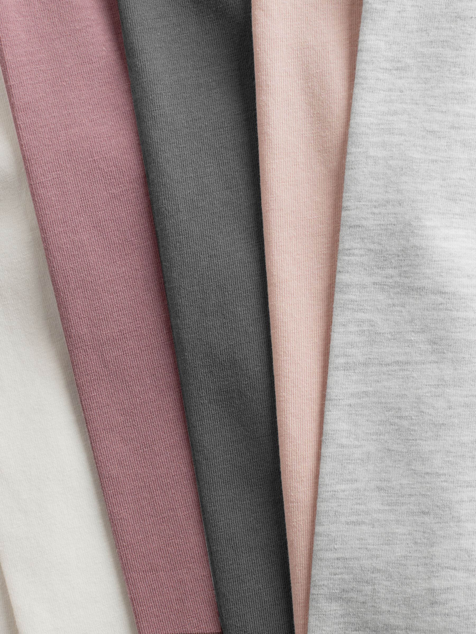 Light Grey/Light Pink/Slate Grey/Cream/Mauve Pink - 5 Pack Long Sleeve Crew Neck T-Shirts - Image 13 of 13