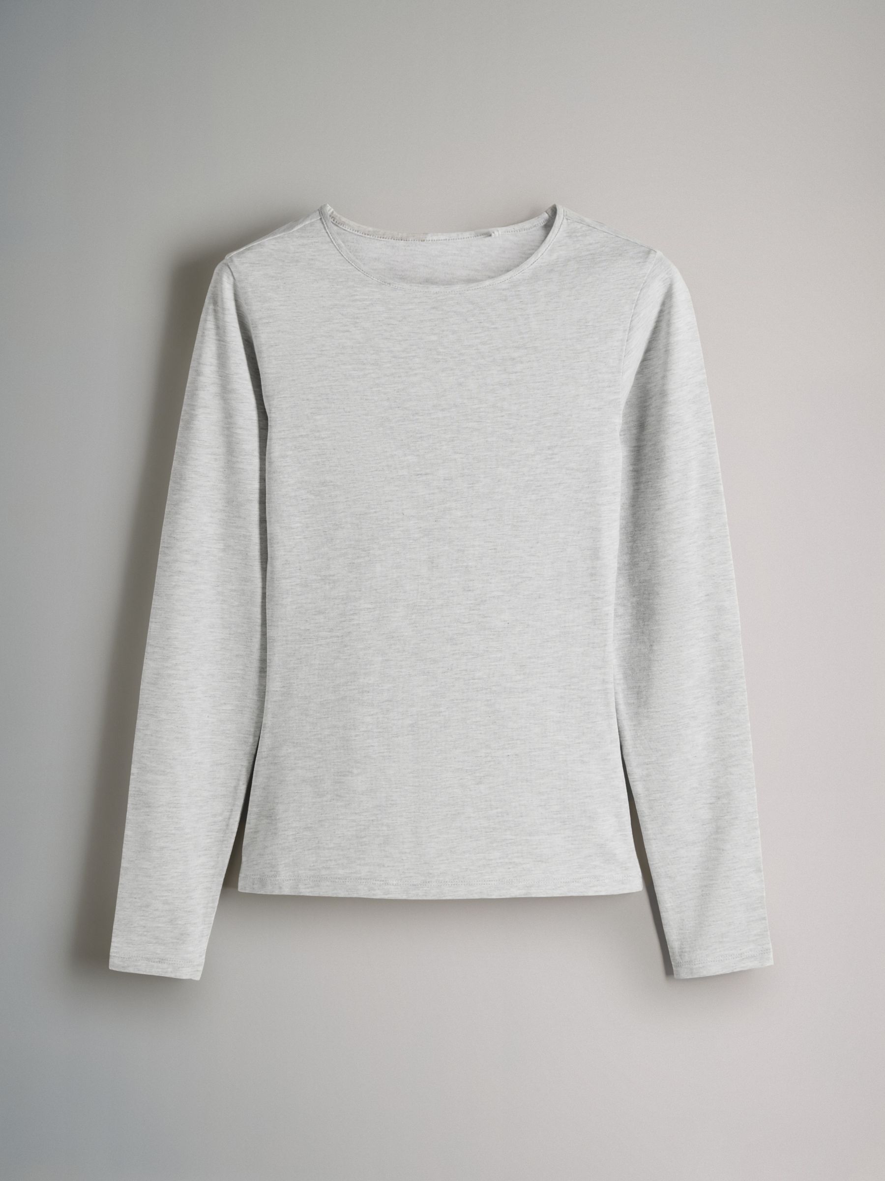 Light Grey/Light Pink/Slate Grey/Cream/Mauve Pink - 5 Pack Long Sleeve Crew Neck T-Shirts - Image 7 of 13