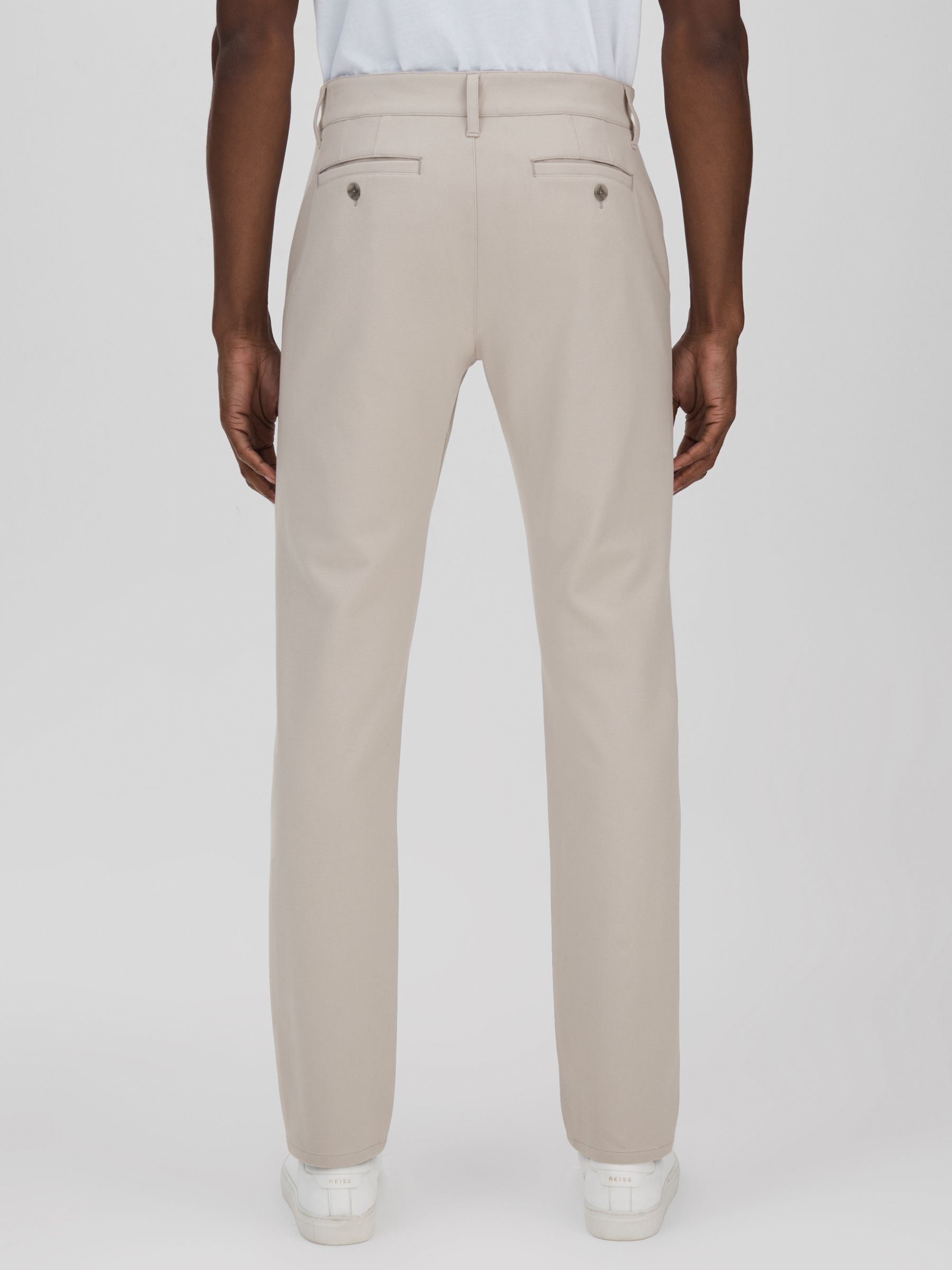 Paige Tapered Stretch Trousers in Oyster - Image 5 of 6