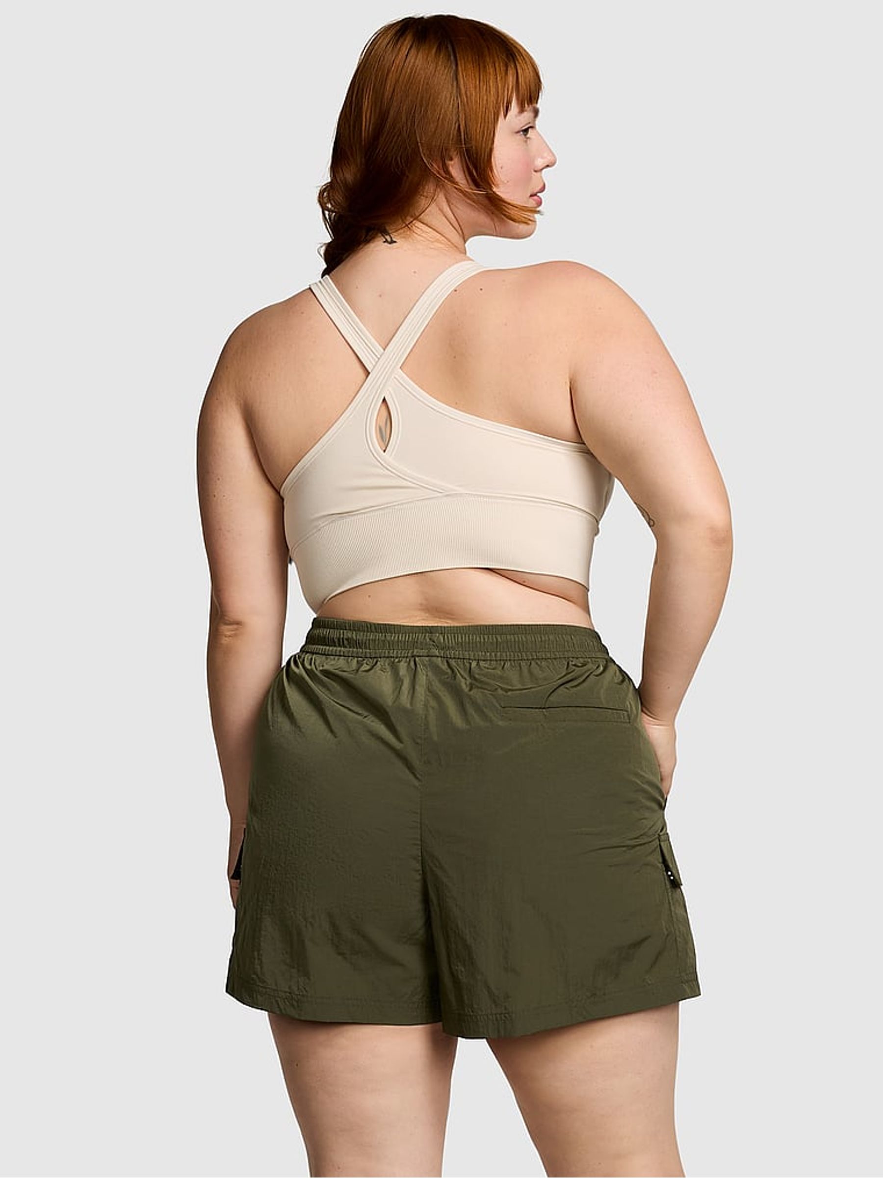 Olive Green Parachute Cargo Shorts - Image 2 of 3