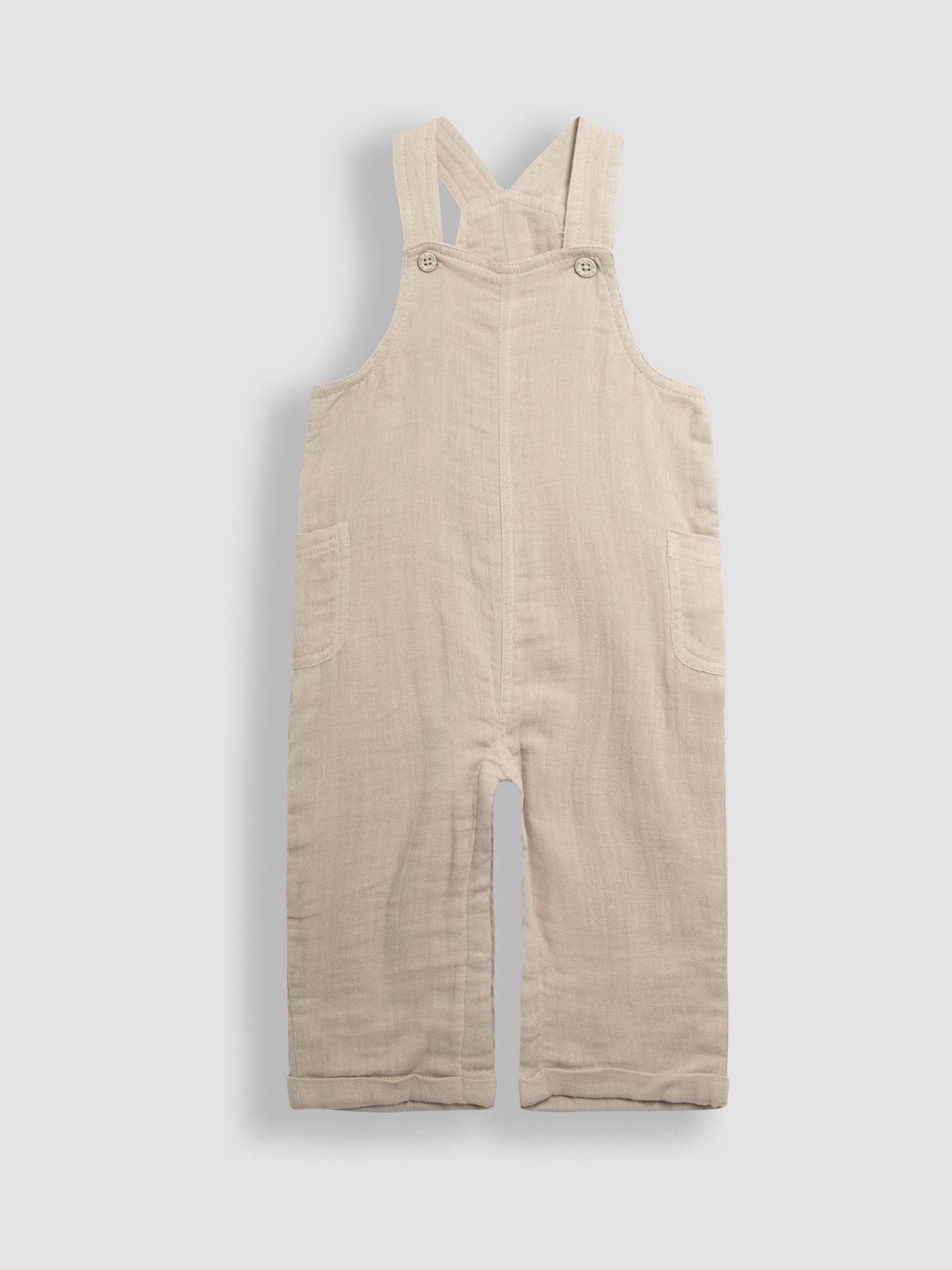 Natural Cheesecloth Dungarees And Top Set - Image 2 of 5