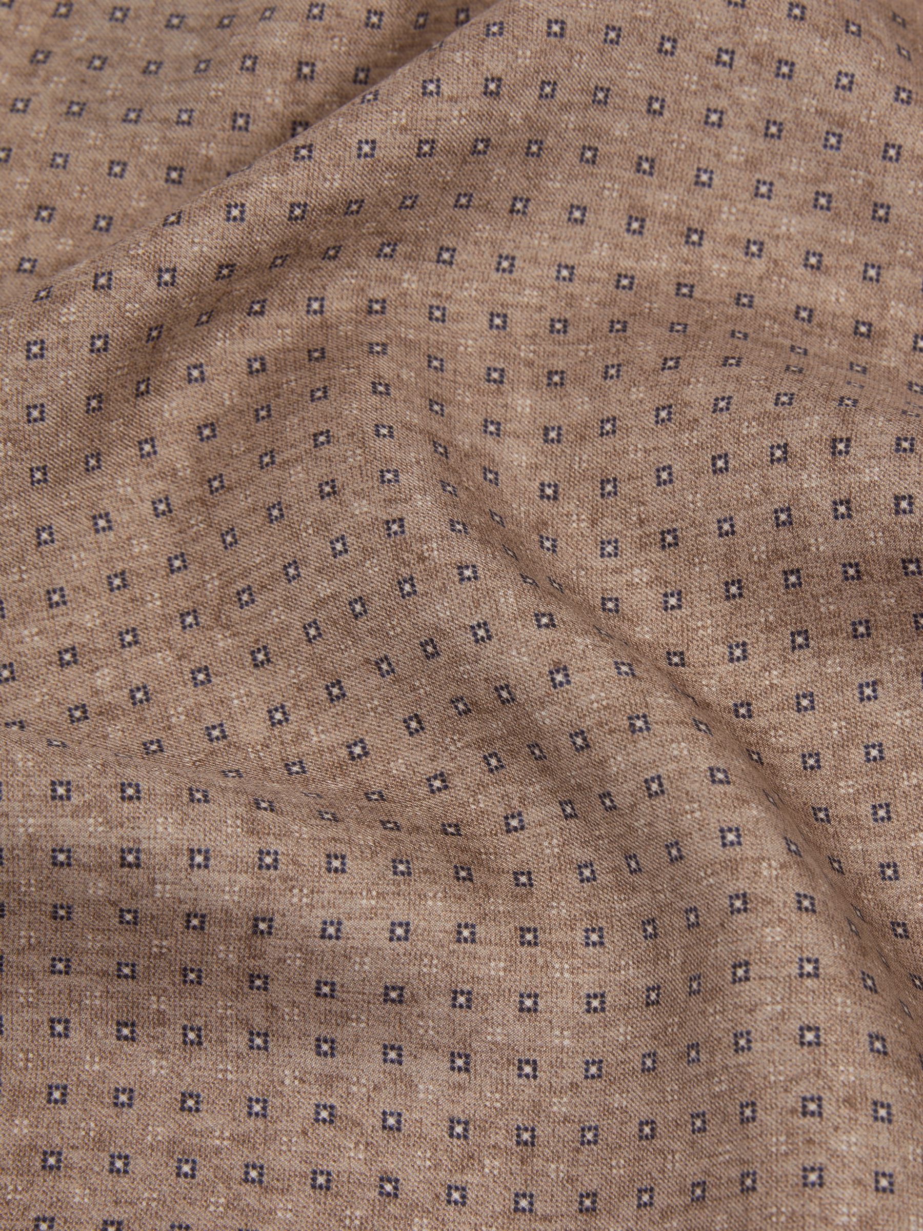 Reversible Silk Pocket Square in Oatmeal - Image 5 of 5