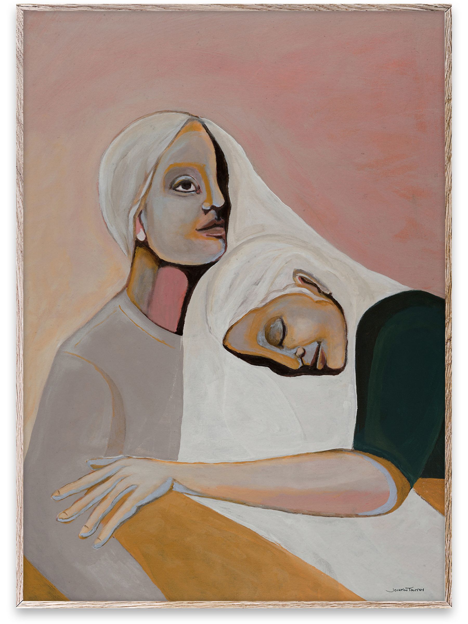 Paper Collective White Sisters I Framed Wall Art Print in Natural Oak Frame - Image 2 of 3