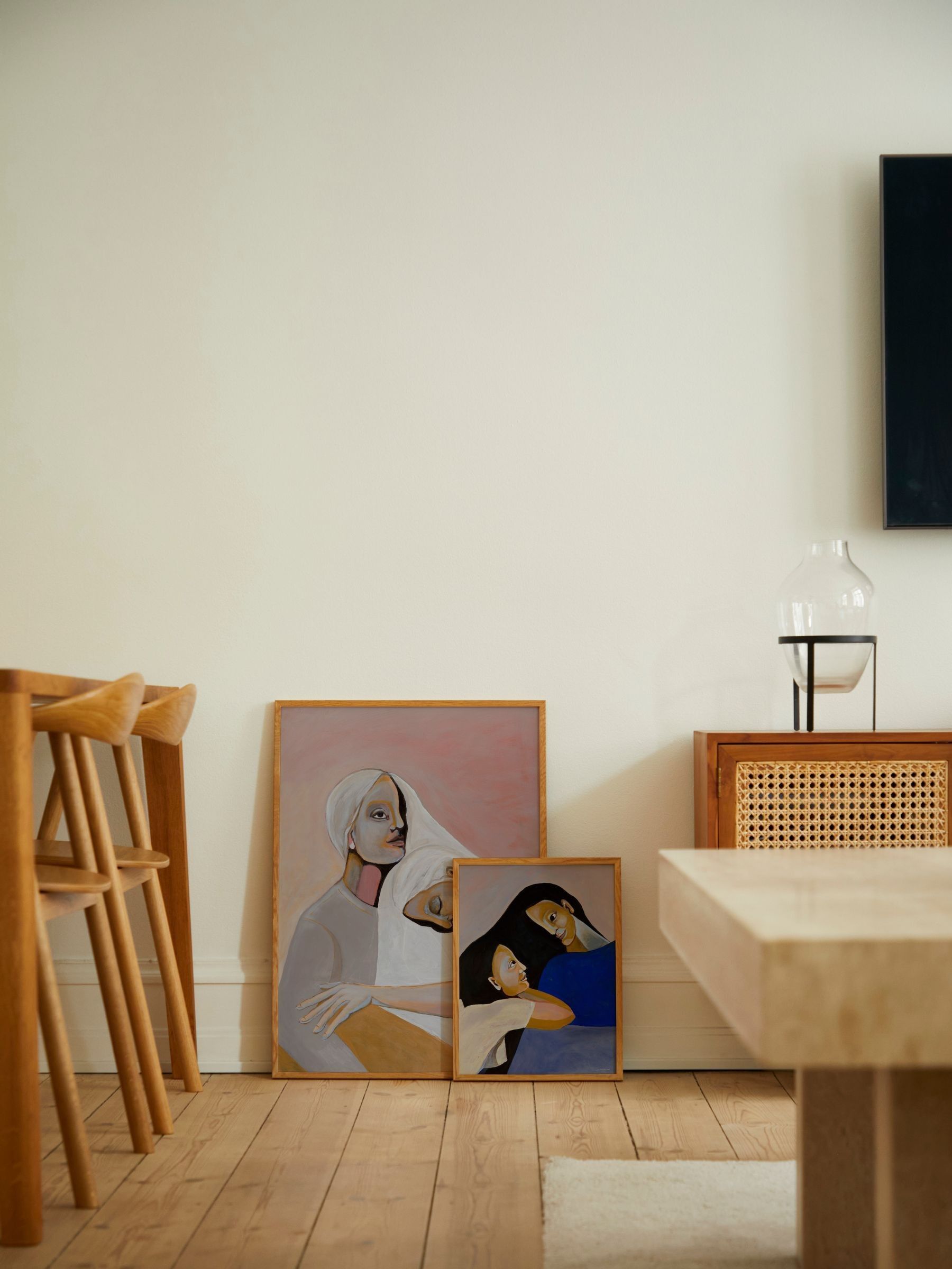 Paper Collective White Sisters I Framed Wall Art Print in Natural Oak Frame - Image 3 of 3