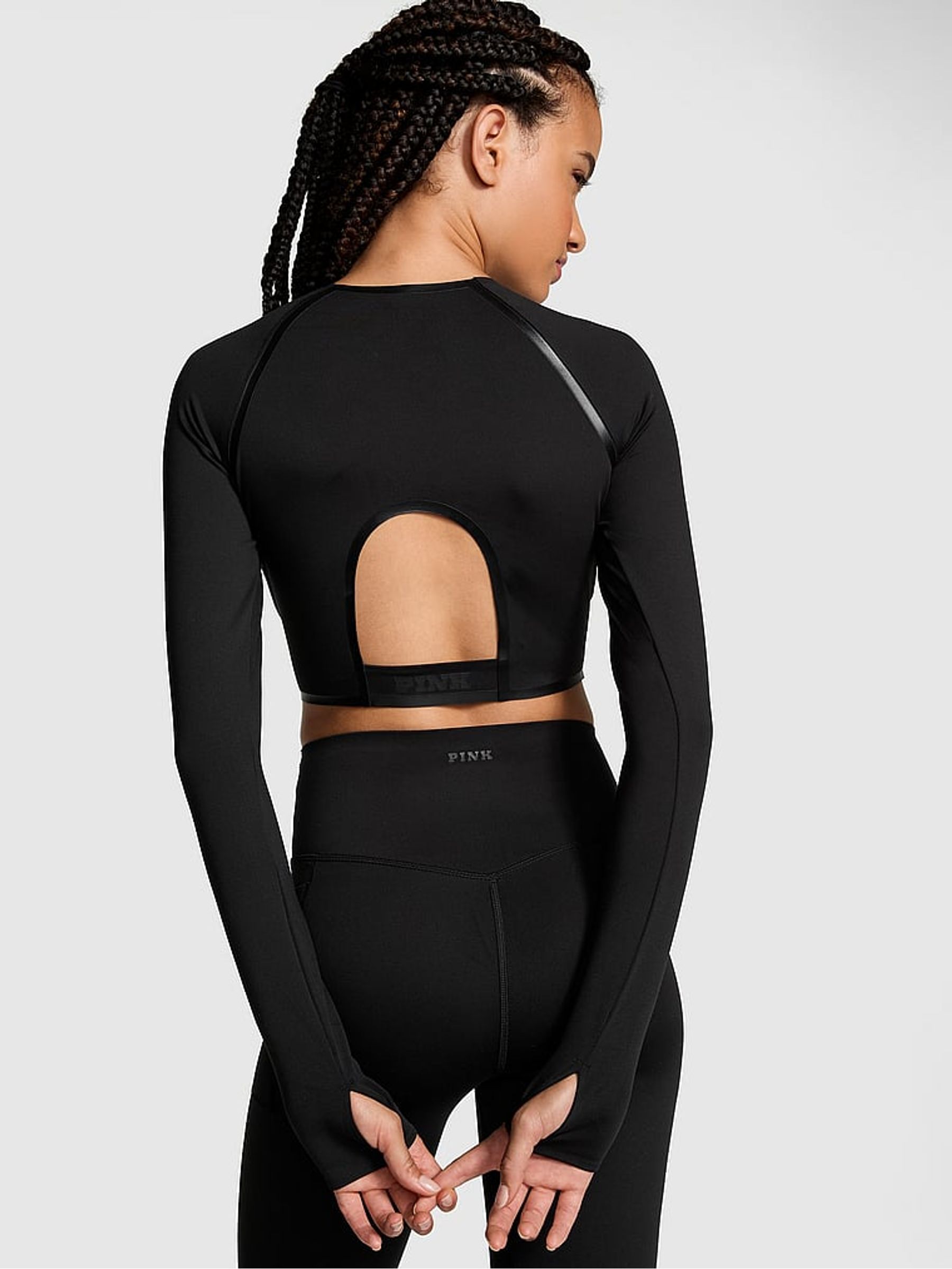 Black Relay Long Sleeve Crop Top - Image 2 of 3