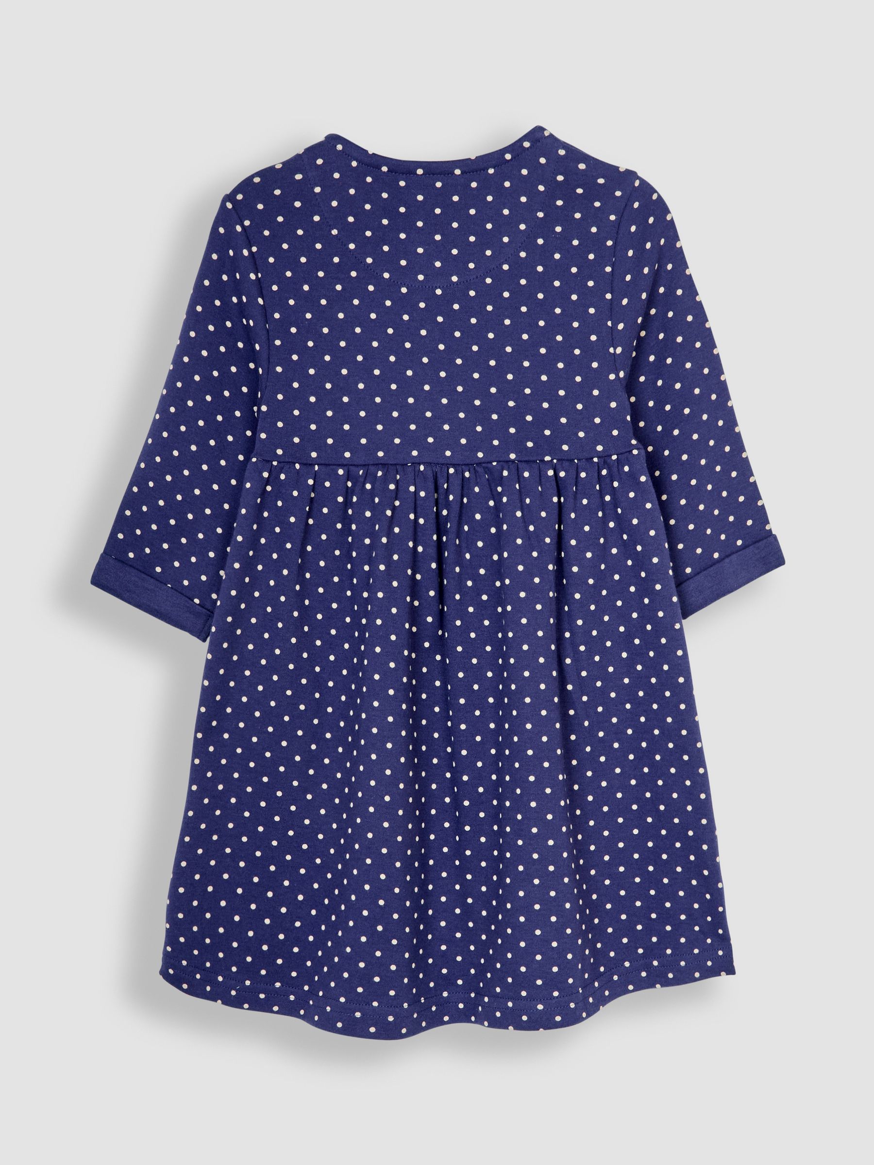 Navy Blue Highland Cow Appliqué Button Front Dress - Image 2 of 3