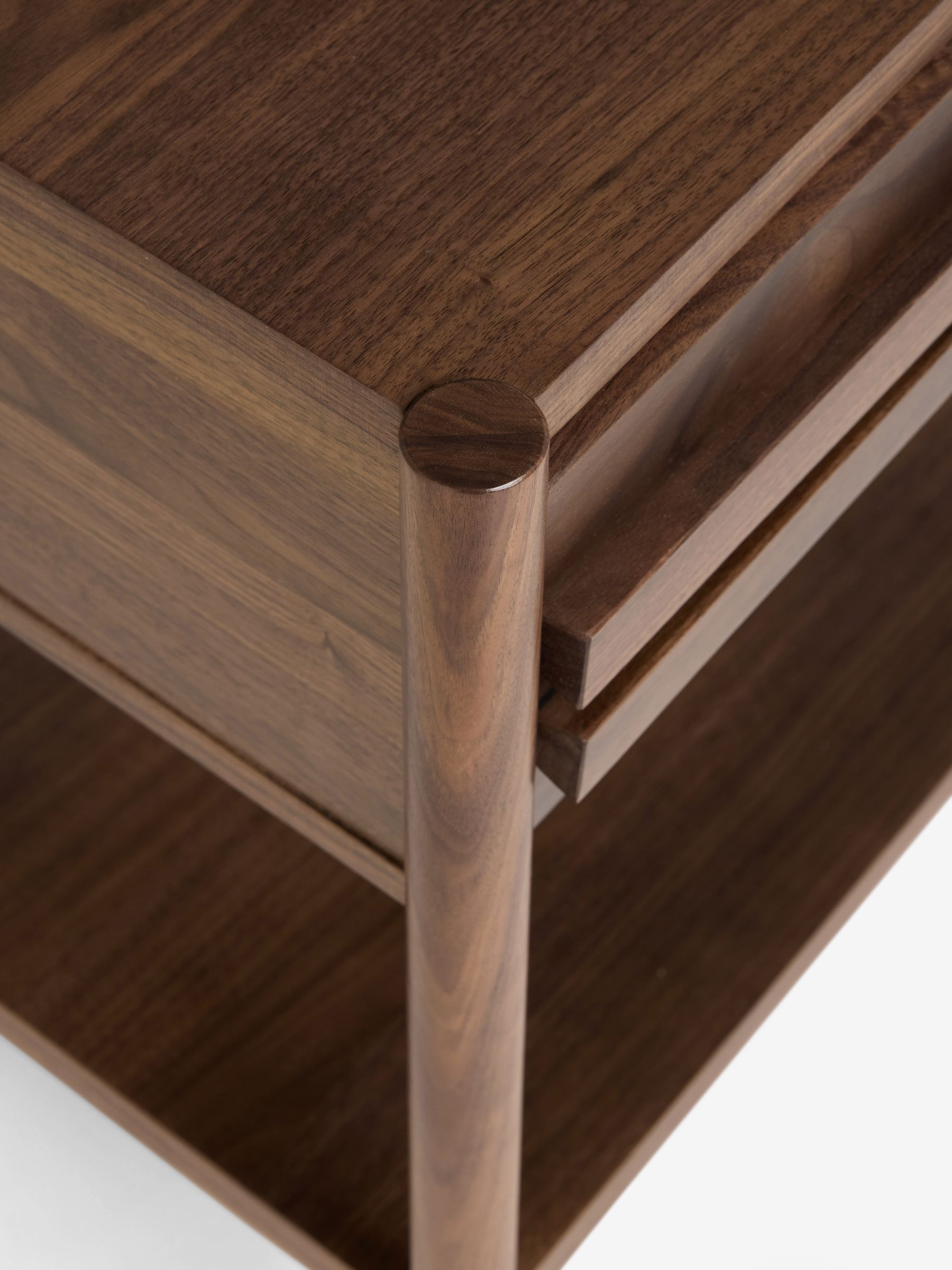 Jasper Conran London Brown 1 Drawer Belgrave Walnut 2 Drawer Bedside - Image 7 of 9