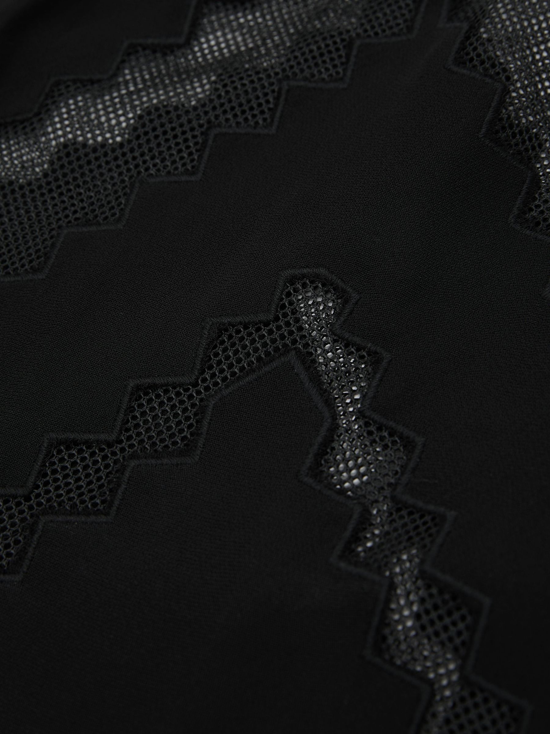 Lace-Trim Mesh-Detail Cami Top in Black - Image 8 of 8