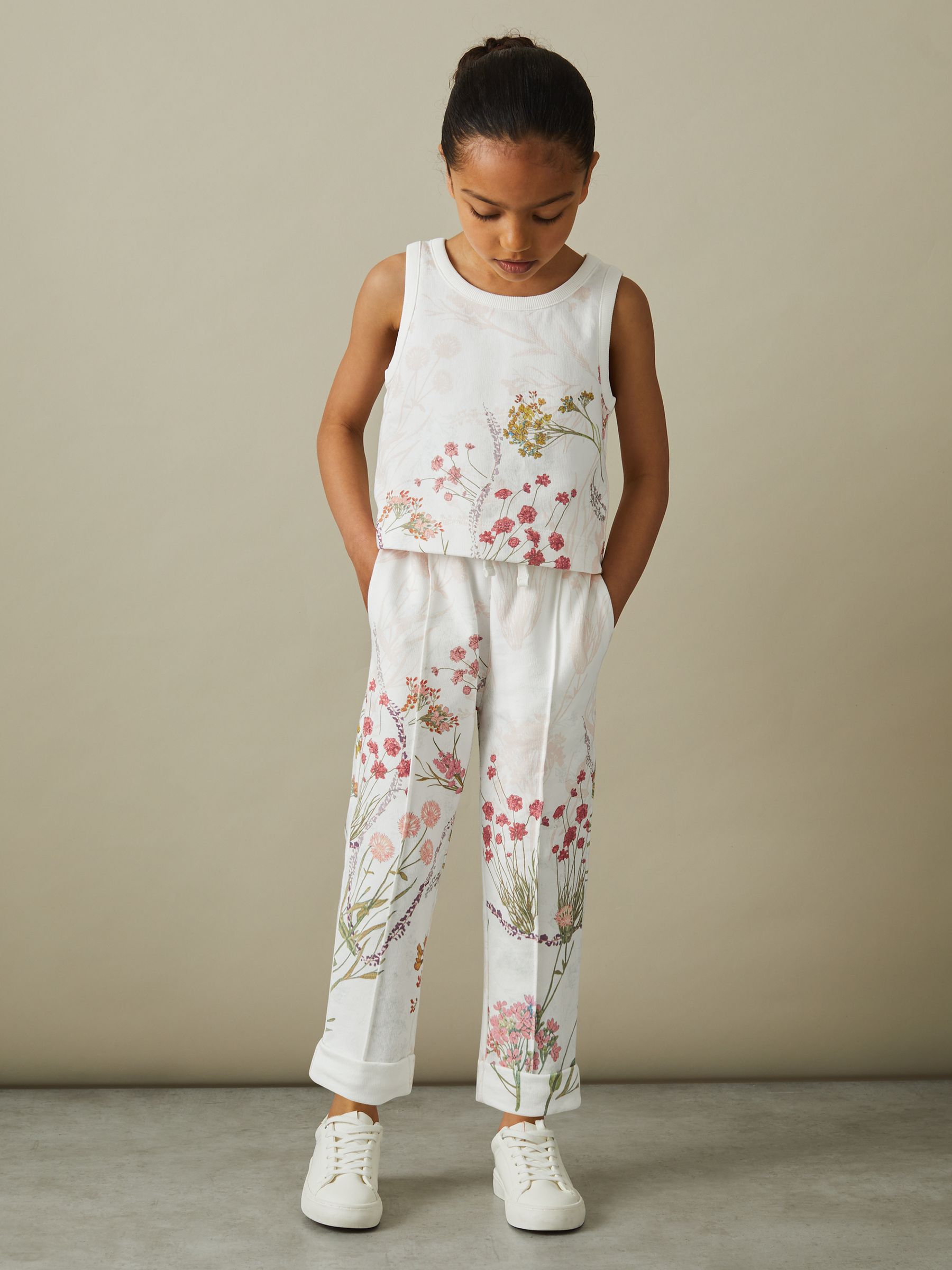 4-9 yrs Cotton Vest and Joggers Set in Pale Pink - Image 1 of 4