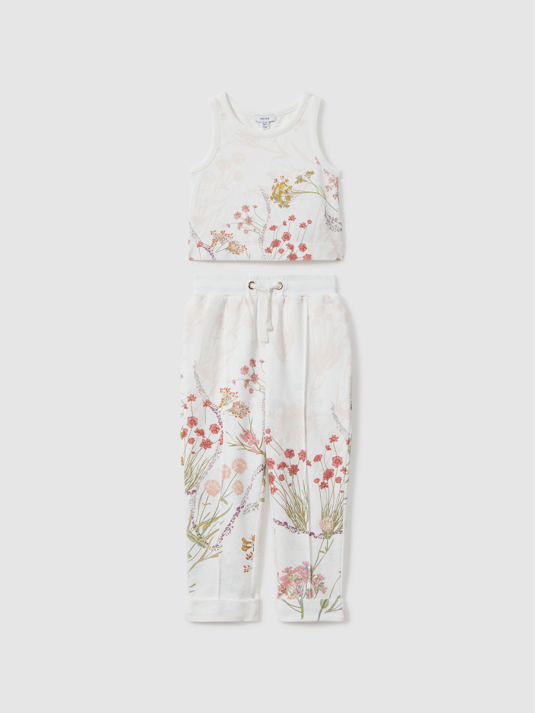 4-9 yrs Cotton Vest and Joggers Set in Pale Pink - Image 2 of 4