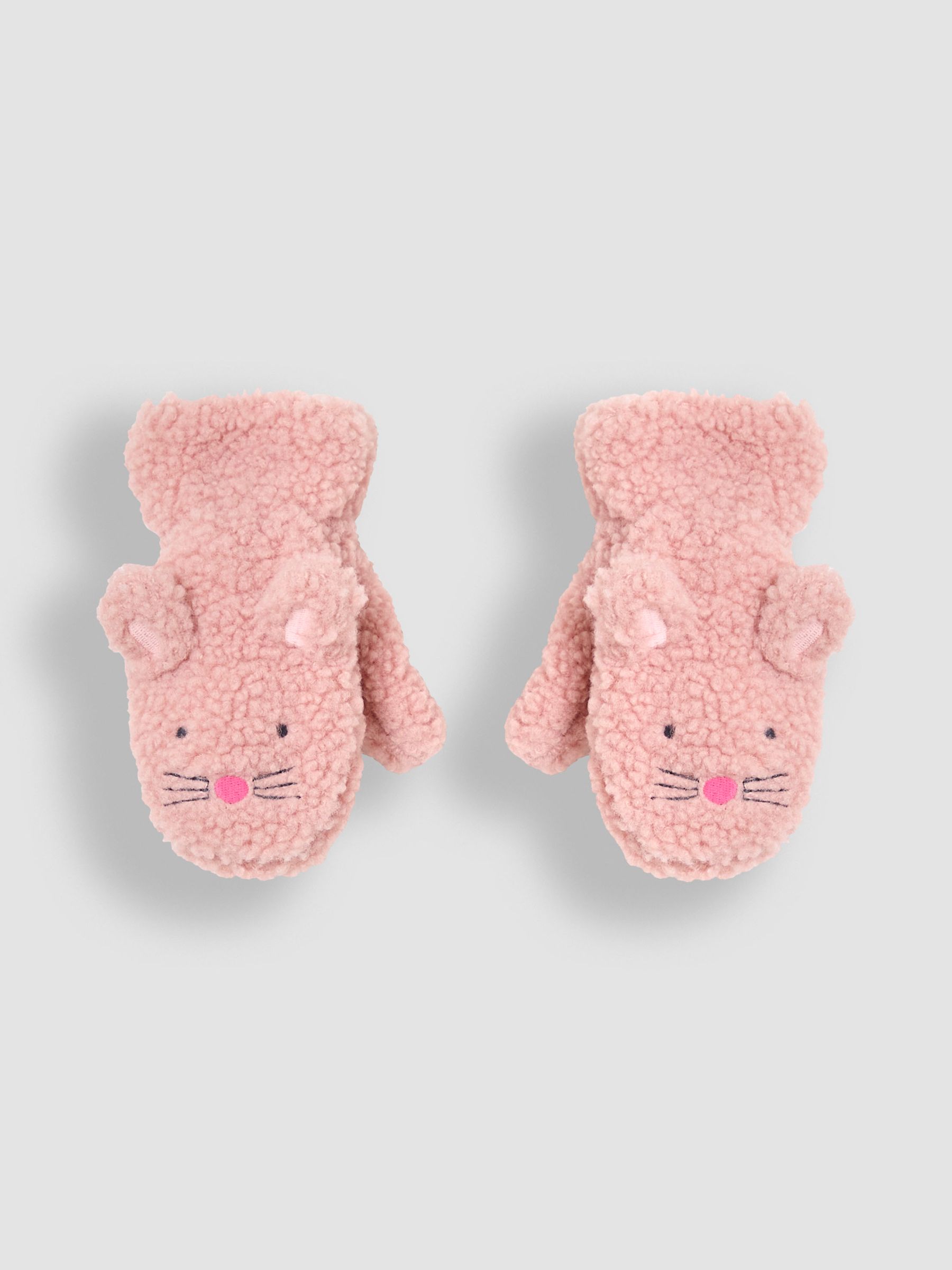 Pink Mouse Borg Mittens - Image 1 of 3