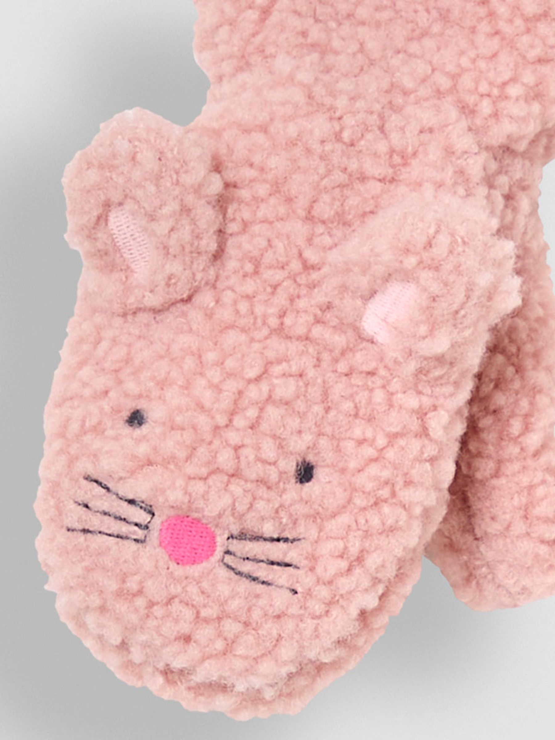 Pink Mouse Borg Mittens - Image 3 of 3