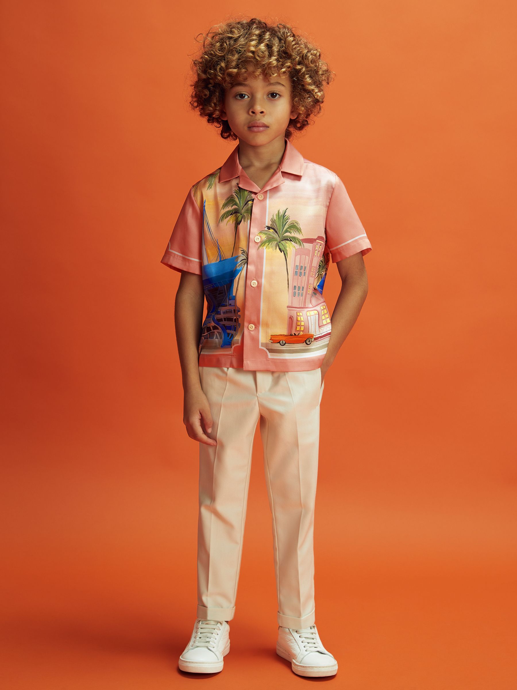 13-14 yrs McLaren F1 Miami Cuban Collar Shirt in Pink Multi - Image 7 of 9