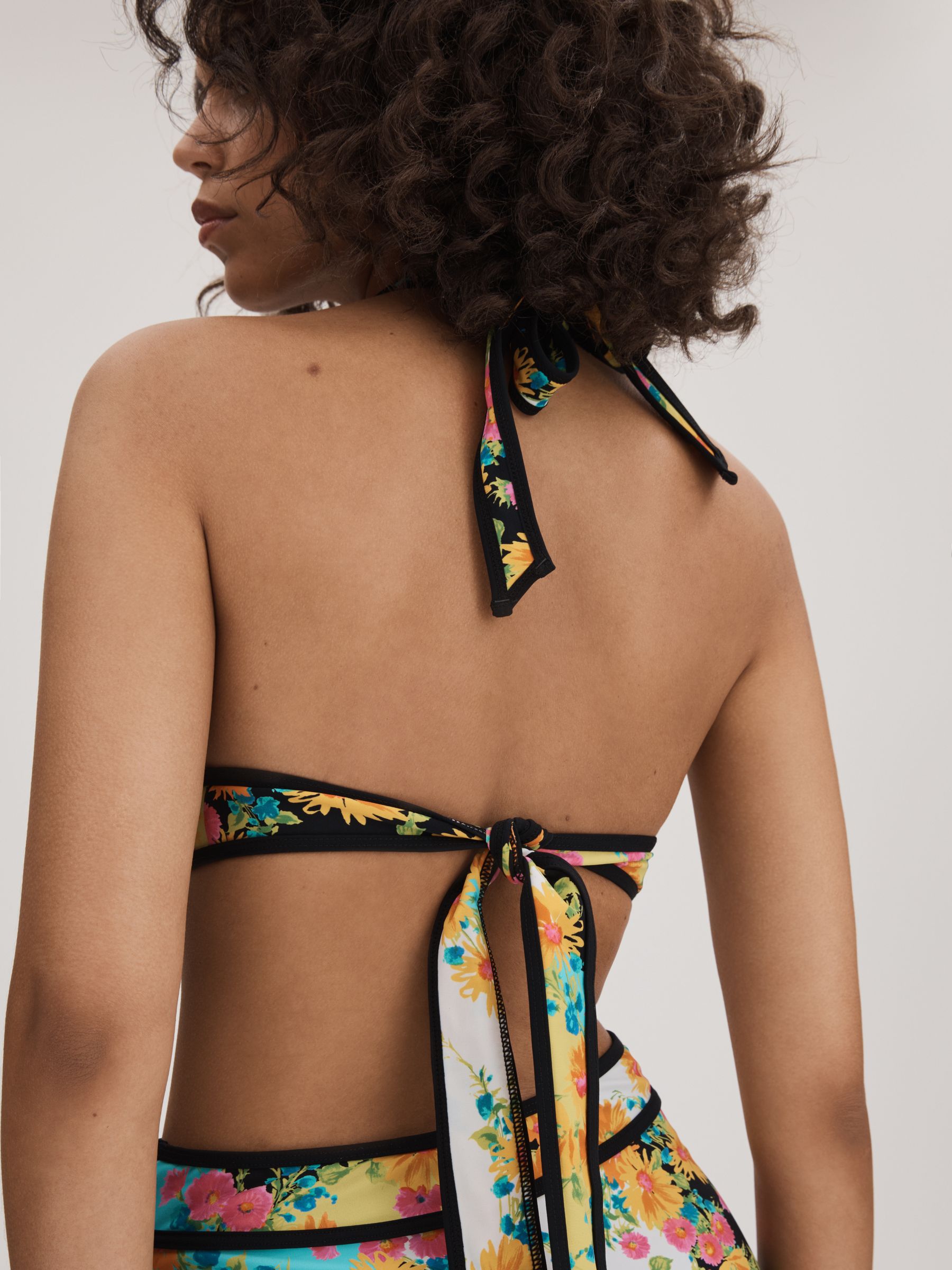 Florere Printed Plunge Neck Bikini Top in Multi - Image 5 of 5