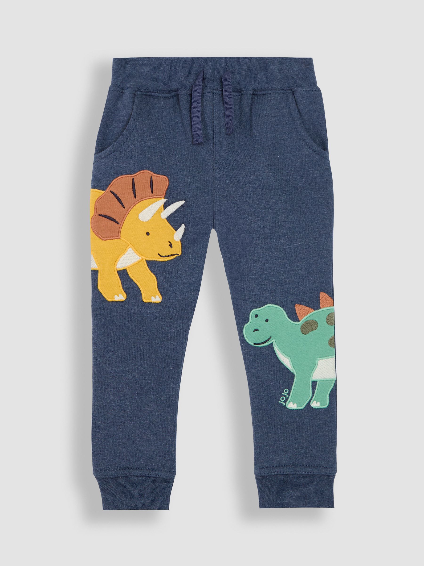 Indigo Blue Dinosaur Appliqué Pet in Pocket Joggers - Image 1 of 5
