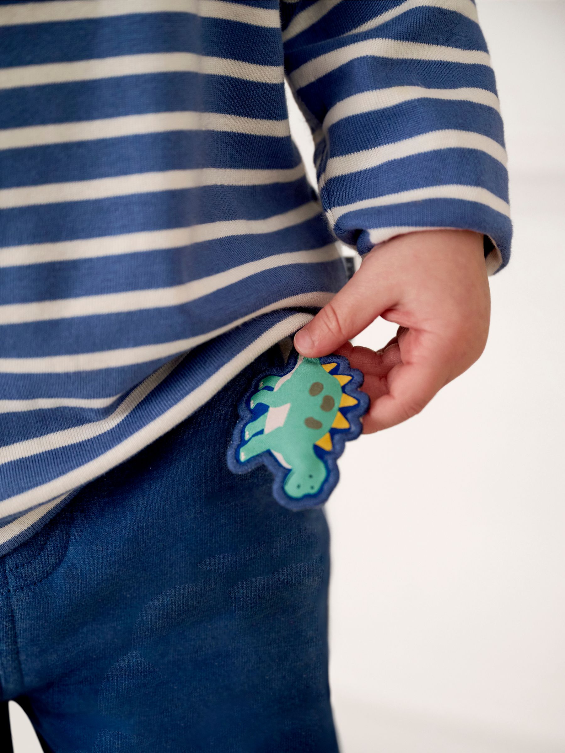 Indigo Blue Dinosaur Appliqué Pet in Pocket Joggers - Image 5 of 5