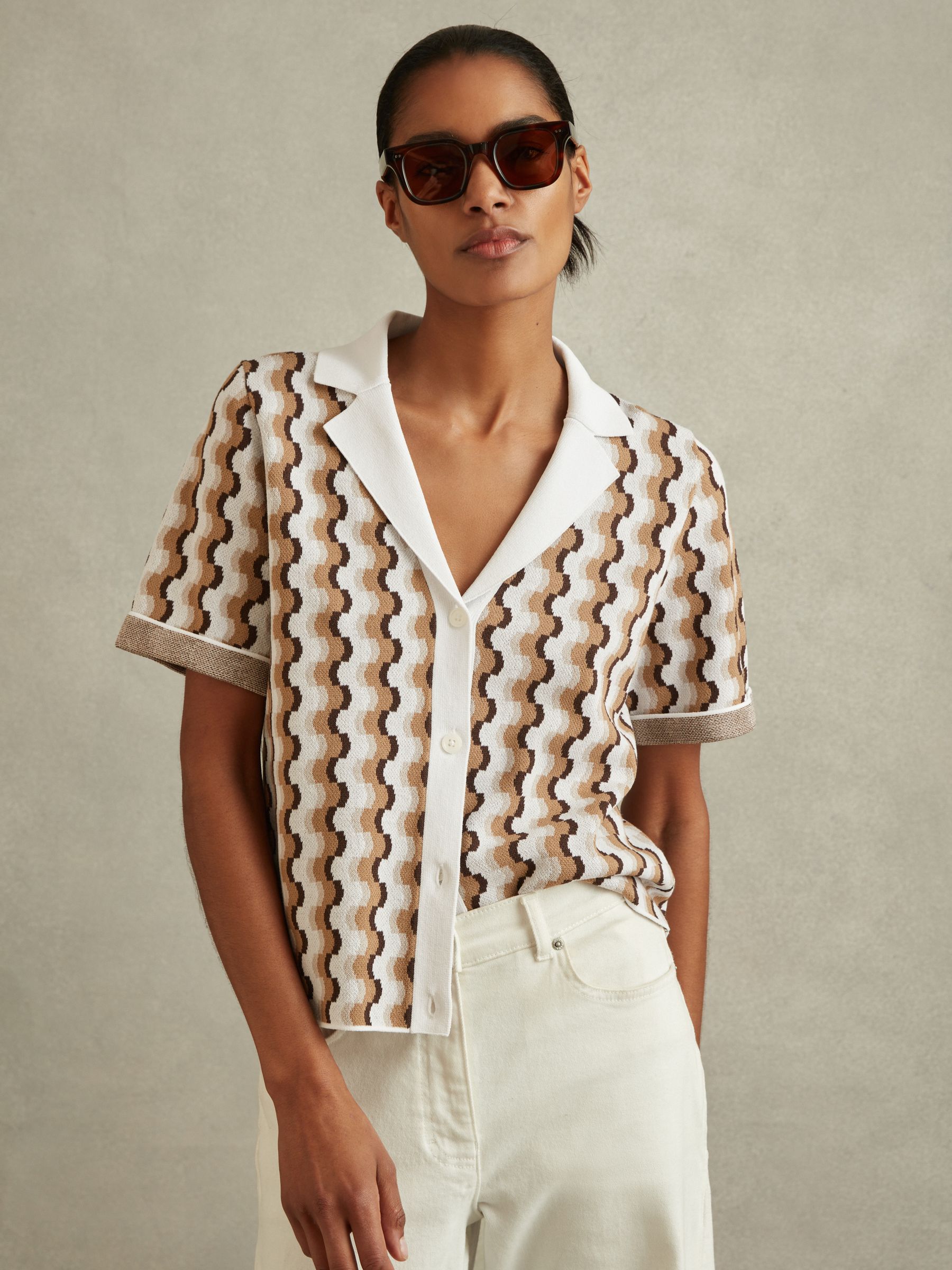 Polo Shirt in Rust/White - Image 1 of 5