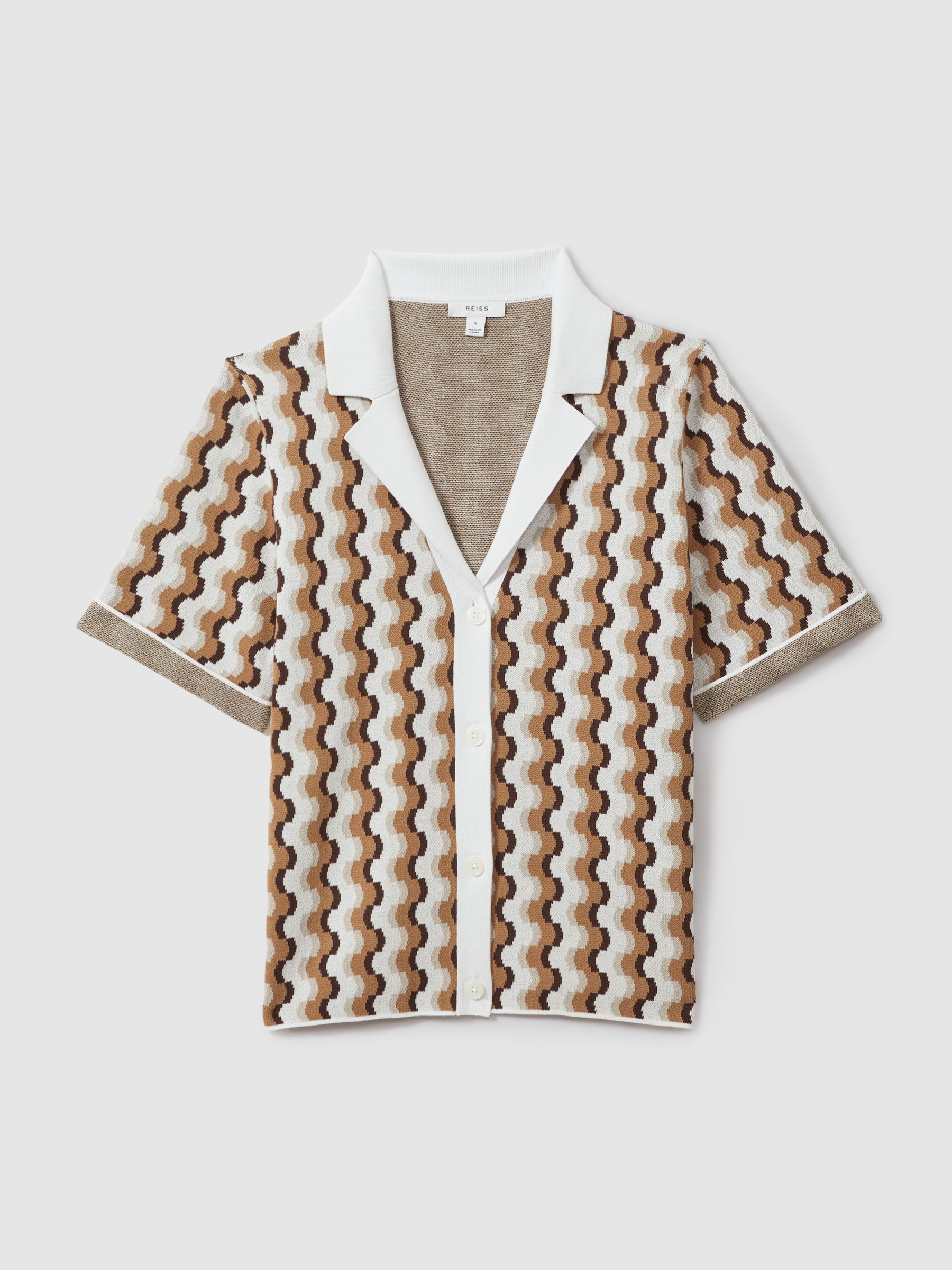 Polo Shirt in Rust/White - Image 2 of 5