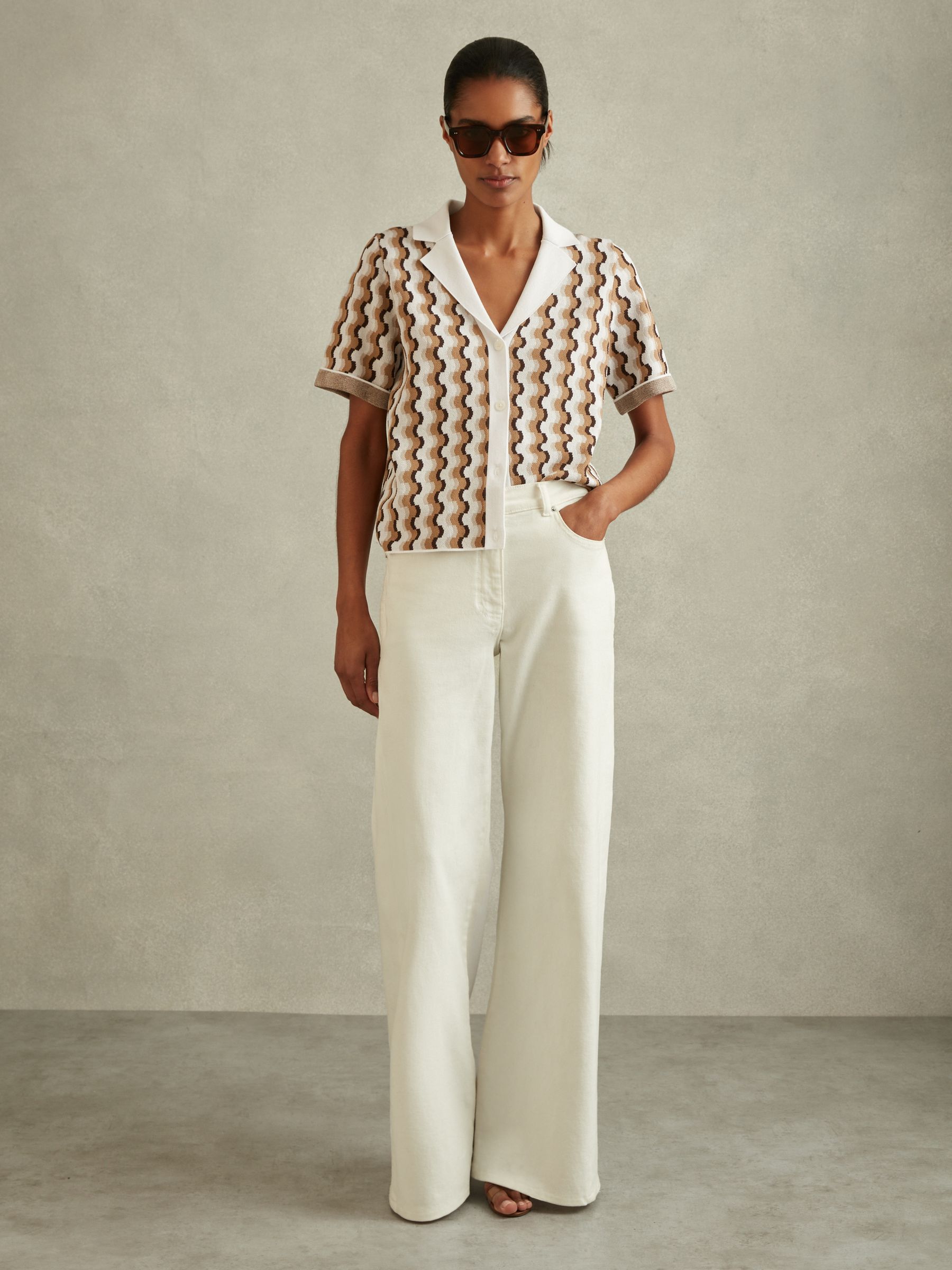 Polo Shirt in Rust/White - Image 3 of 5