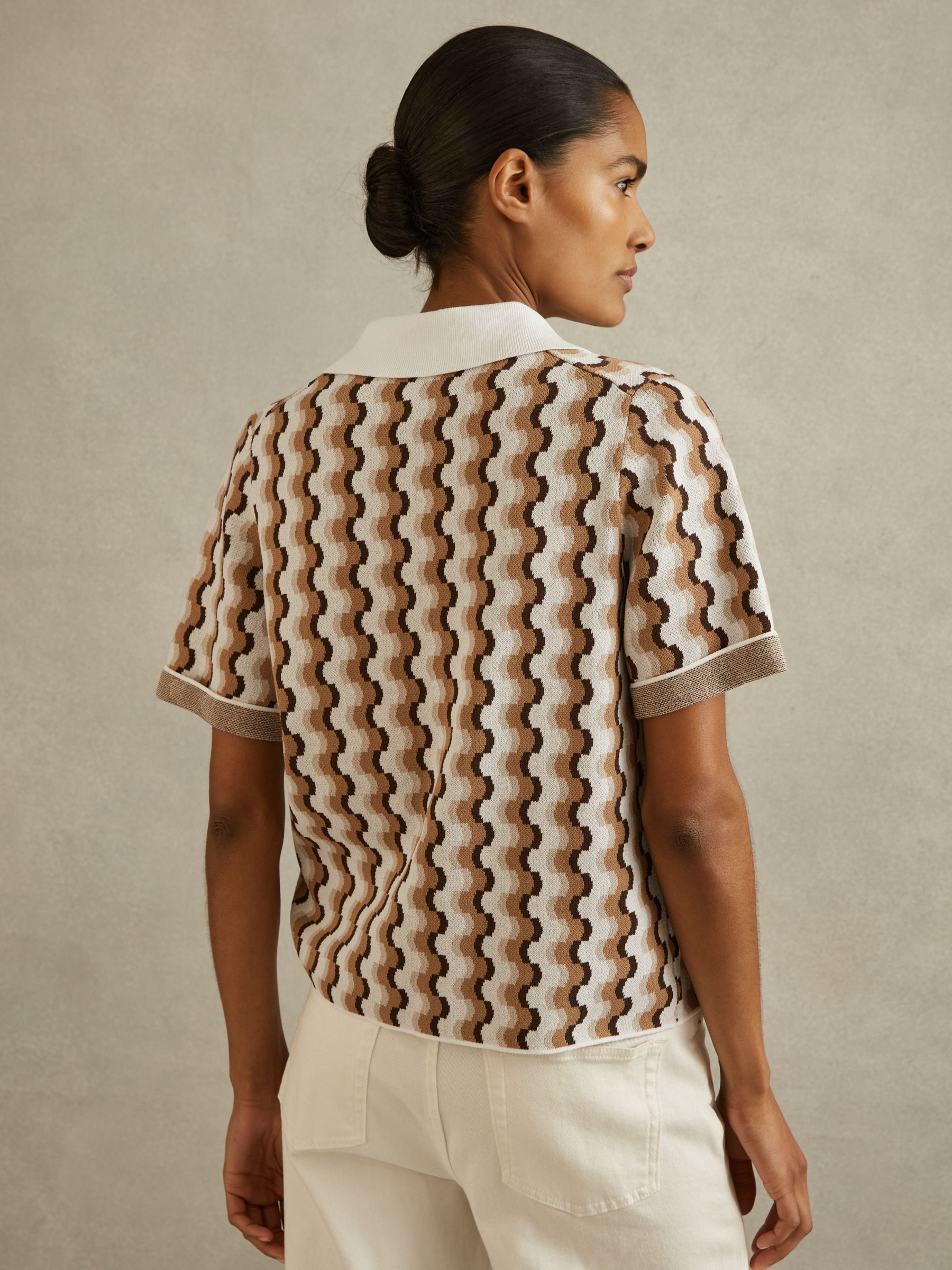 Polo Shirt in Rust/White - Image 4 of 5