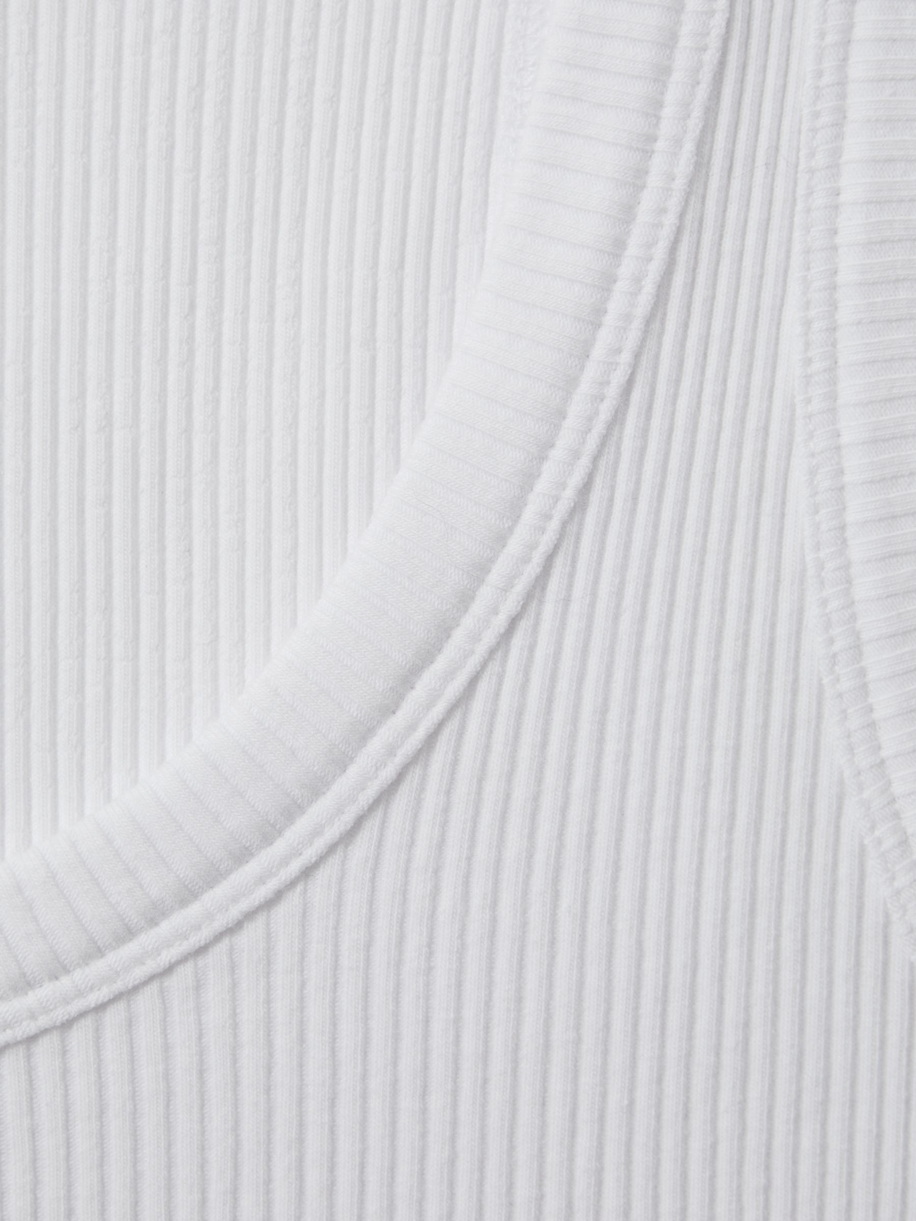 Ribbed Cotton Blend Vest in White - Image 5 of 5