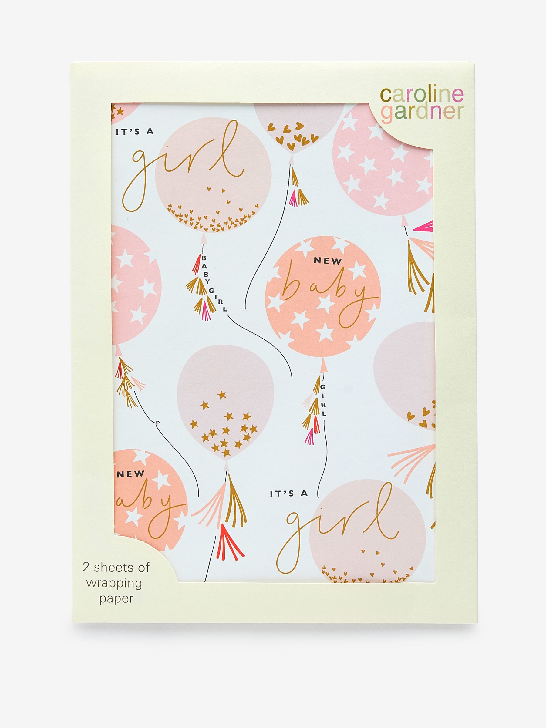 Caroline Gardner Baby Girl Balloon Wrap 2 Sheet - Image 1 of 1