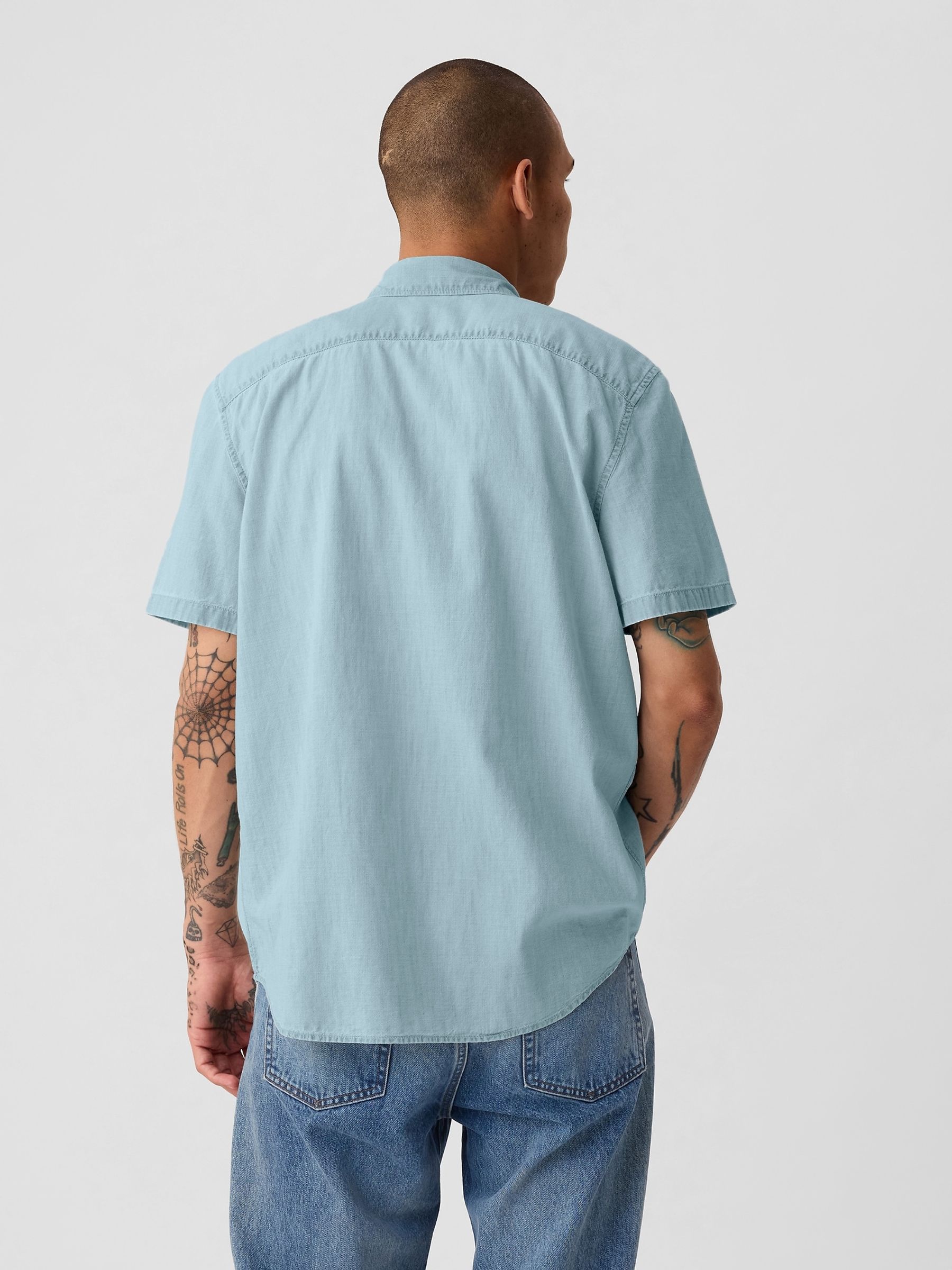 Blue Denim Short Sleeve Shirt - Image 2 of 4