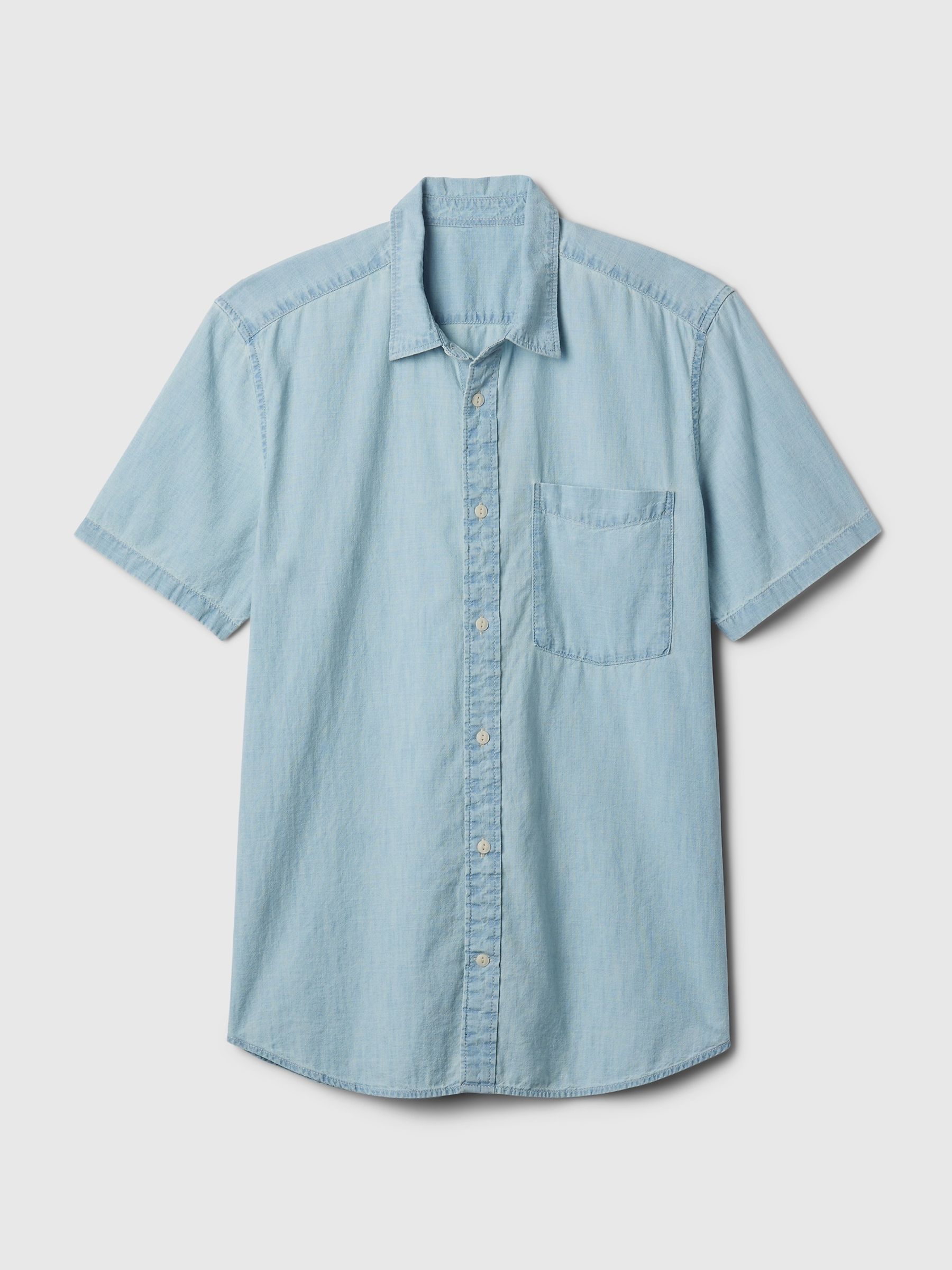 Blue Denim Short Sleeve Shirt - Image 4 of 4