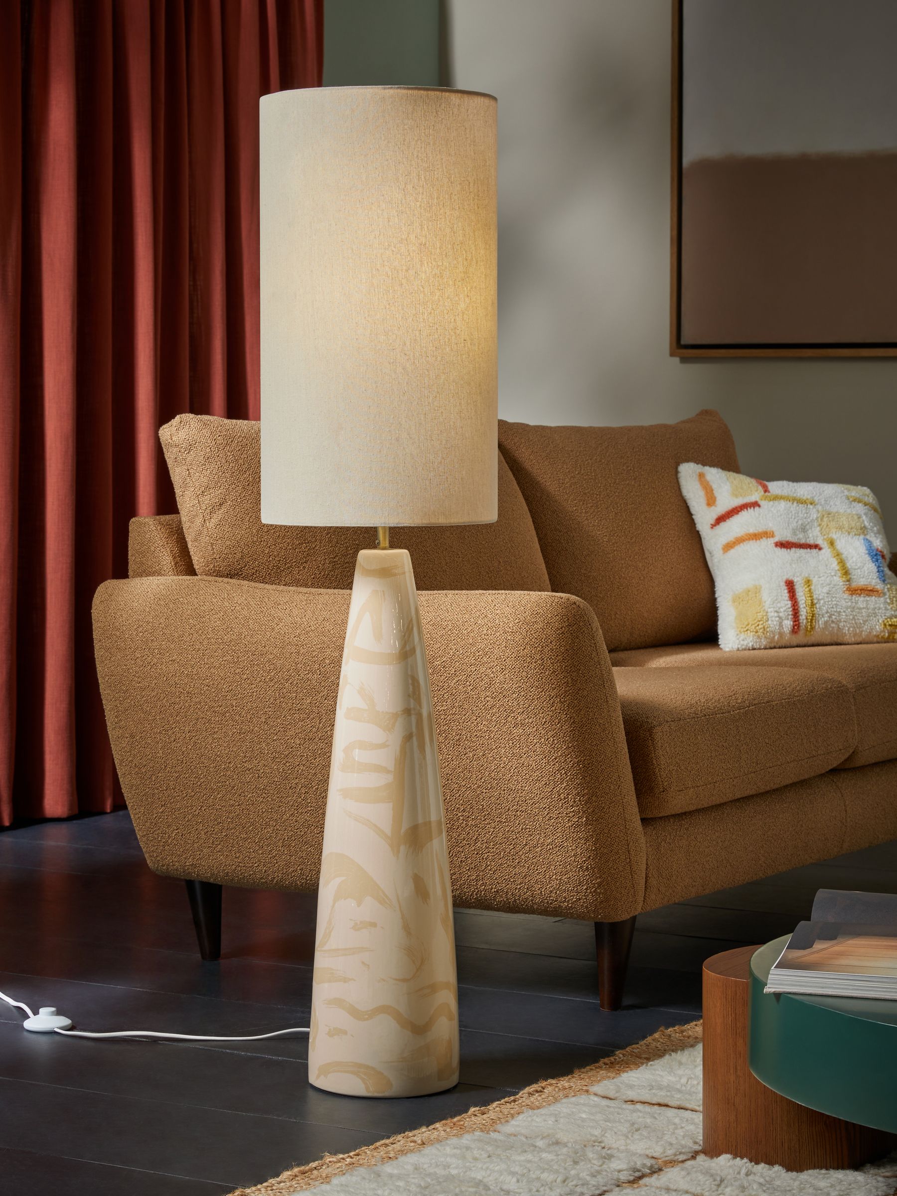 Vince Ceramic Floor Lamp in Cream - Image 1 of 6