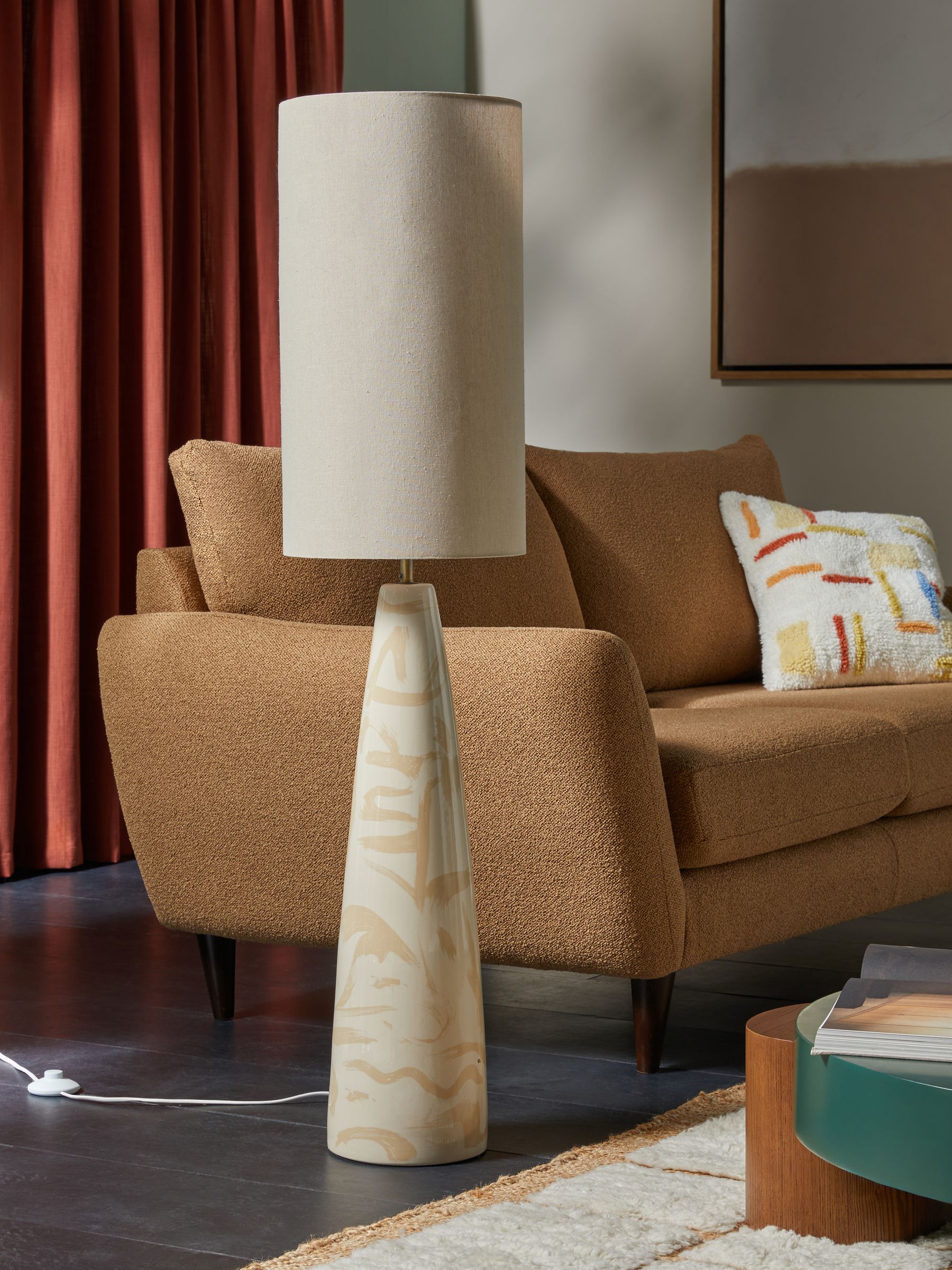 Vince Ceramic Floor Lamp in Cream - Image 2 of 6