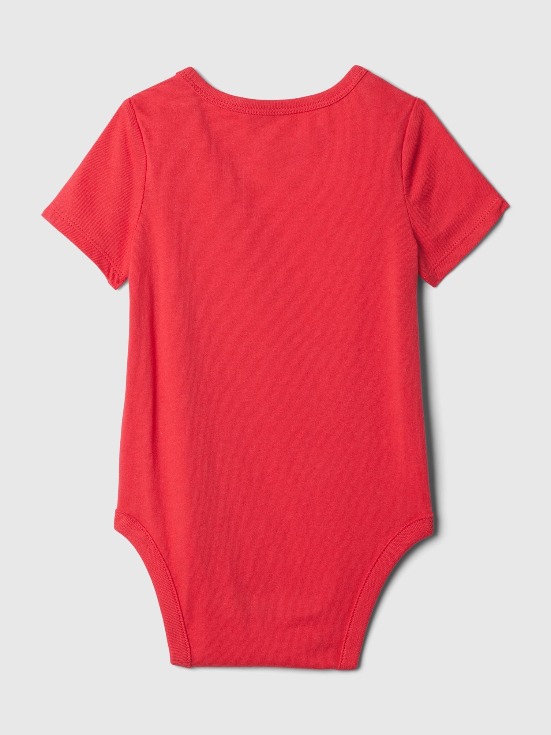 Red Cotton Brannan Bear Pocket Baby Bodysuit (Newborn-24mths) - Image 2 of 2