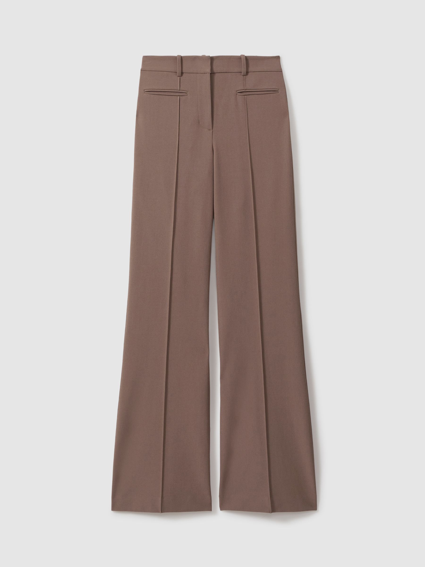 Petite High Rise Flared Trousers in Mink Neutral - Image 2 of 6