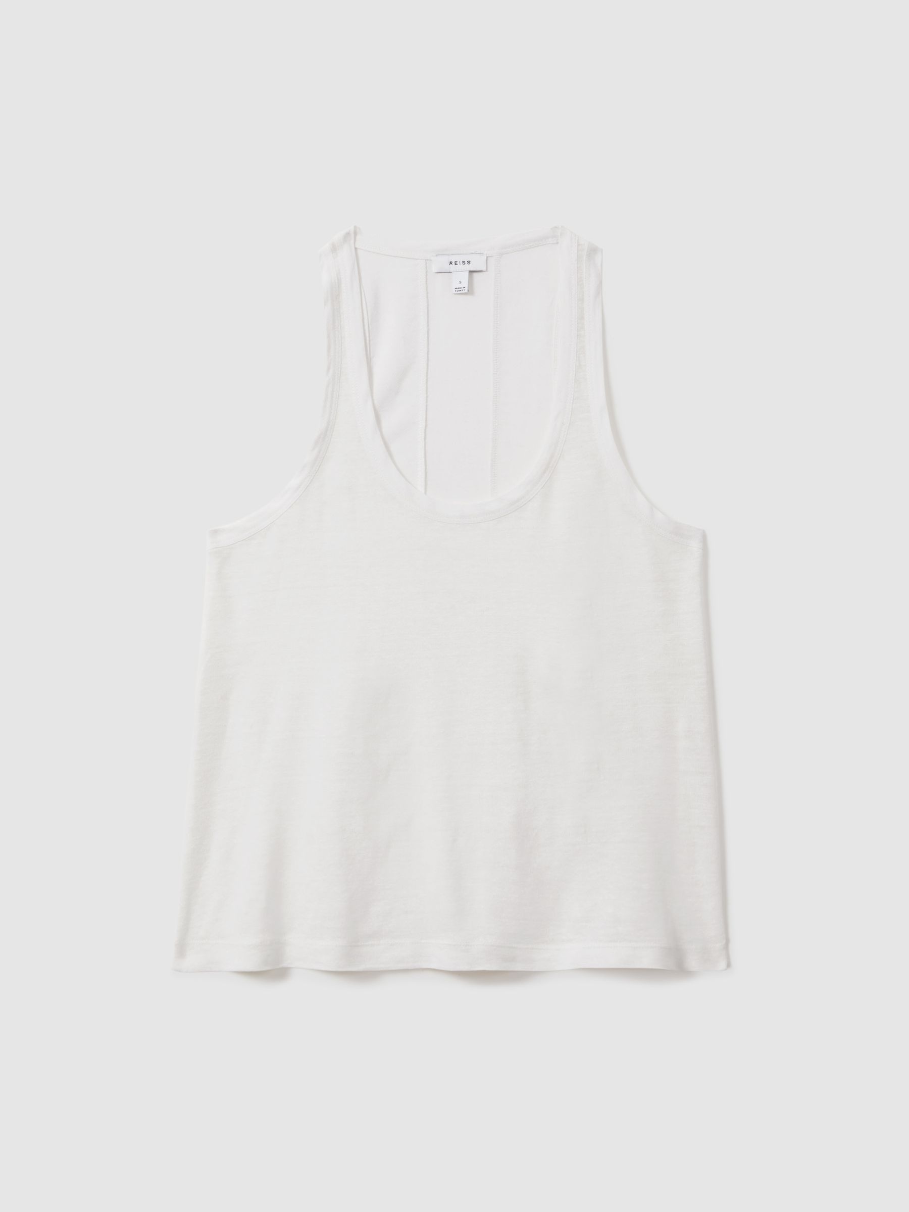 Scoop Neck Vest in White - Image 2 of 6