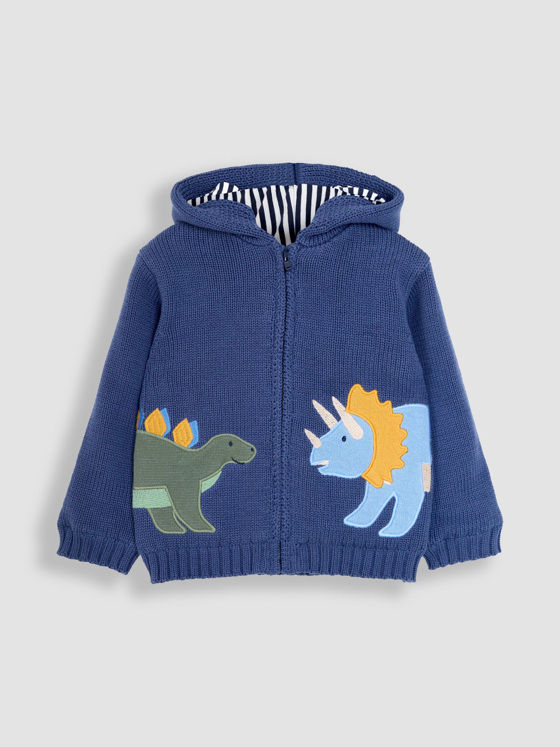 Blue Dino Hooded Cosy Hoodies - Image 1 of 3