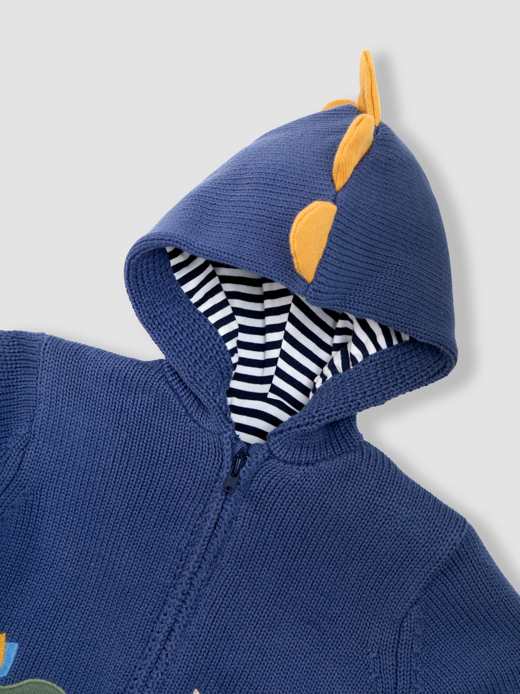 Blue Dino Hooded Cosy Hoodies - Image 3 of 3