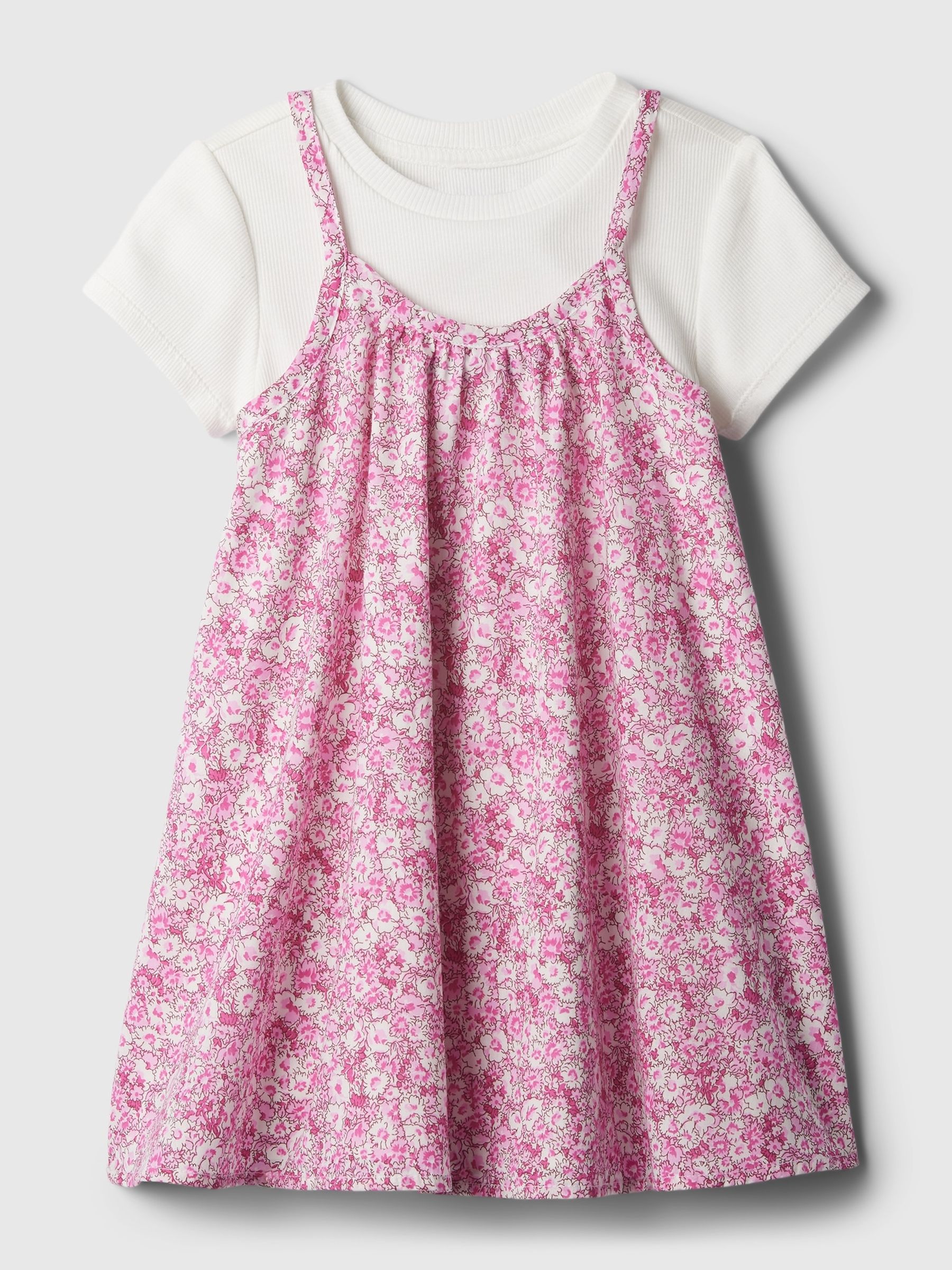Pink Linen-Cotton Dress Set (12mths-5yrs) - Image 1 of 3