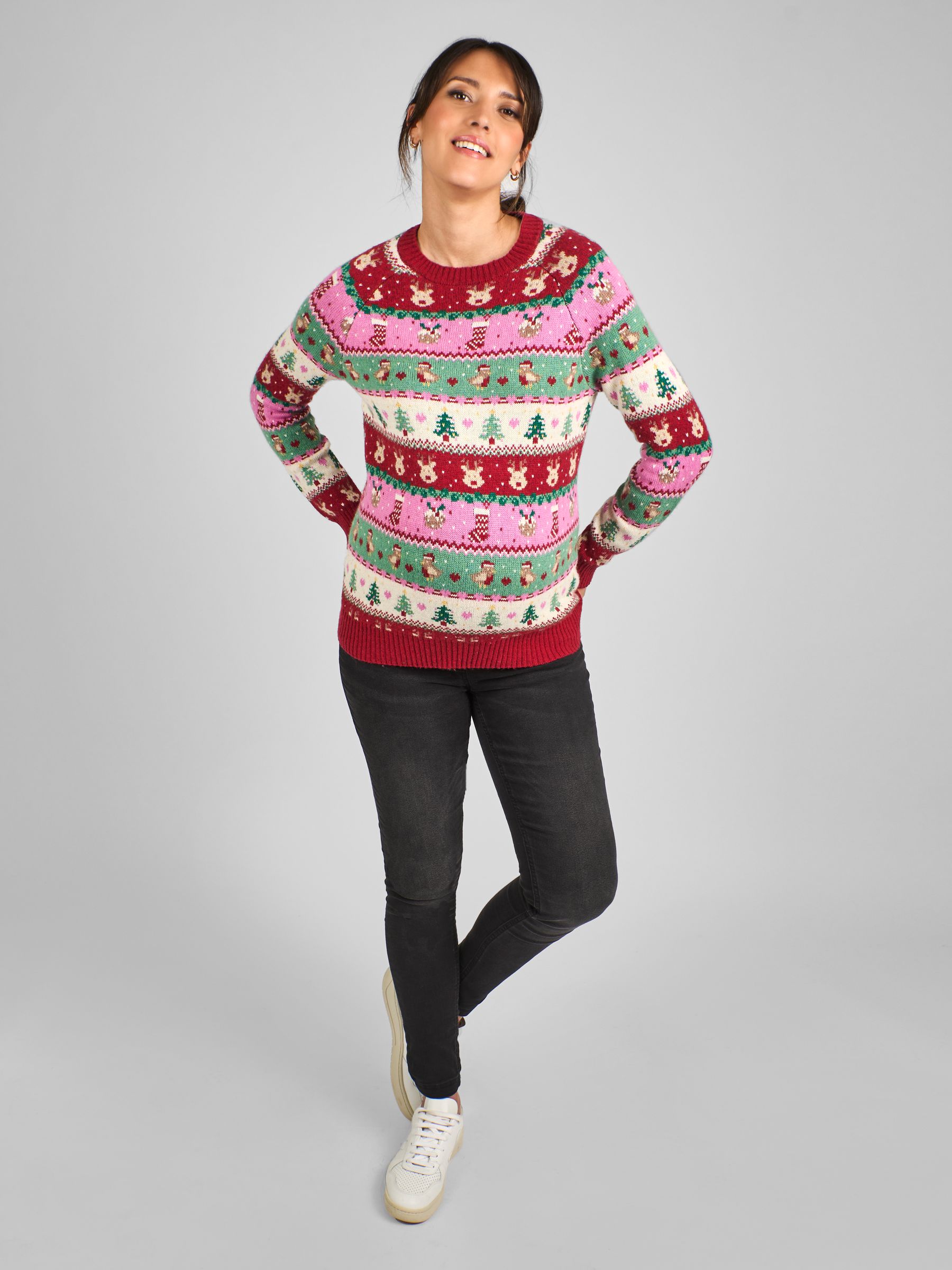 Pink Festive Friends Fair Isle Pattern Jumper - Image 2 of 5