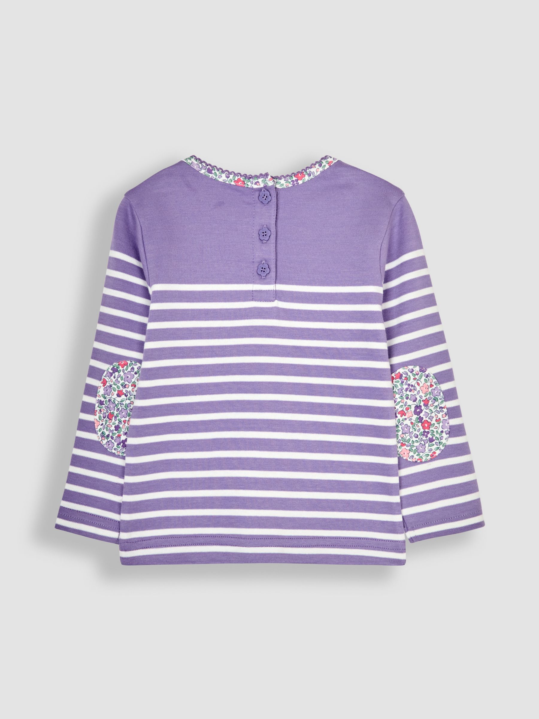 Lilac Purple Unicorn Cotton Long Sleeve Pocket Breton Top - Image 2 of 3