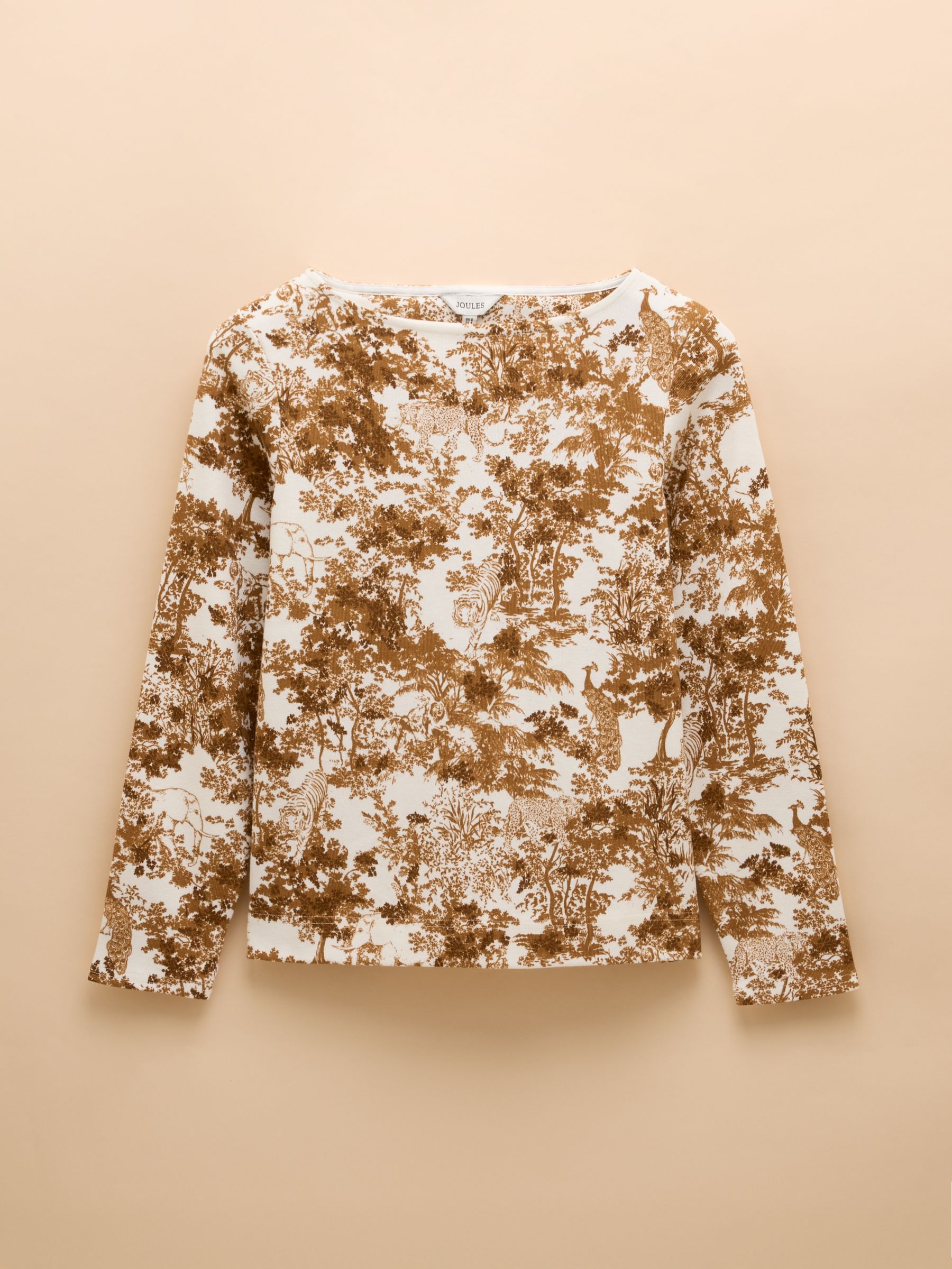 Harbour Tan & Cream Toile Boat Neck Printed Top - Image 7 of 7