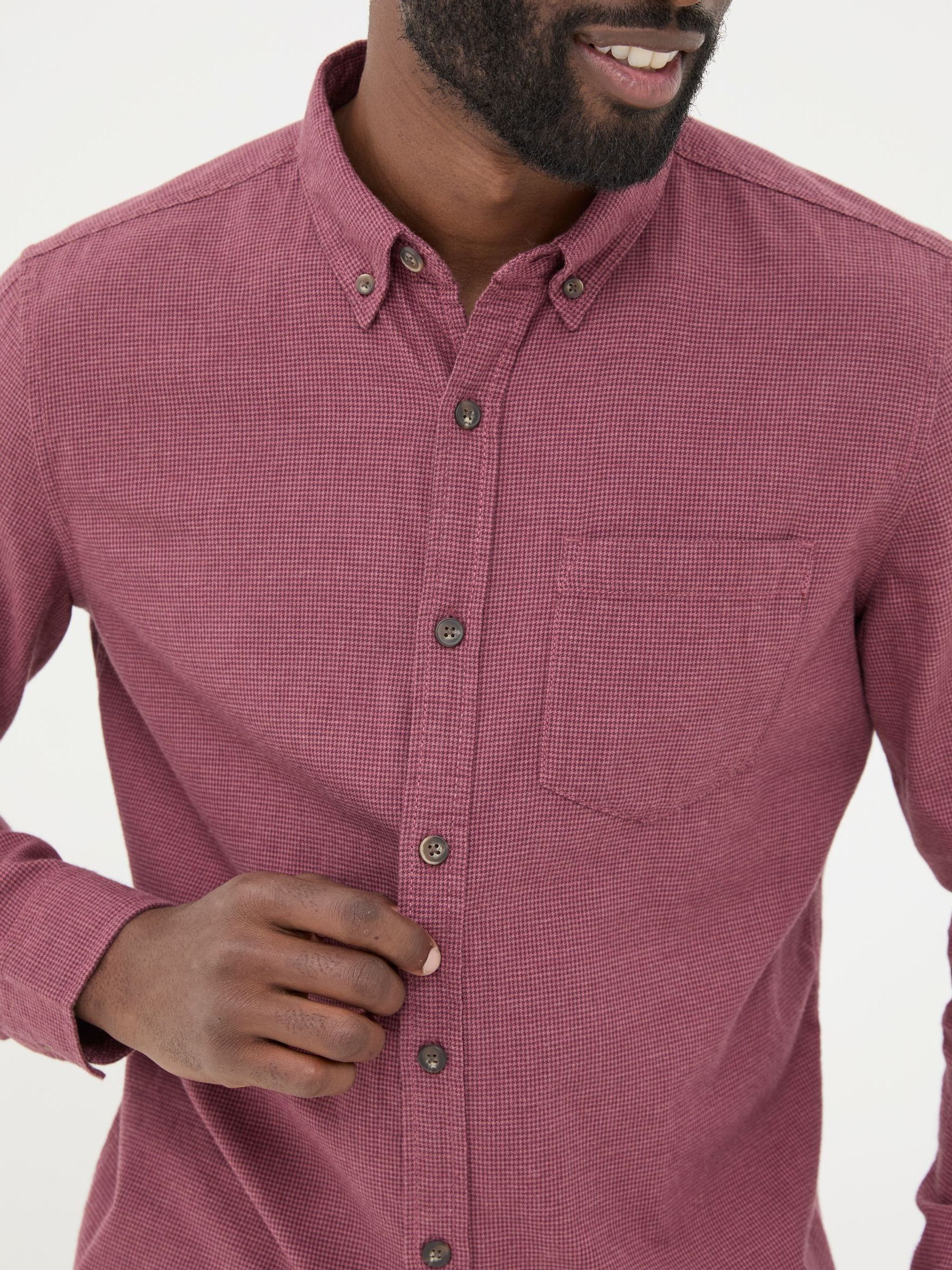 Burgundy Red Tadlow Puppytooth Shirt - Image 3 of 6