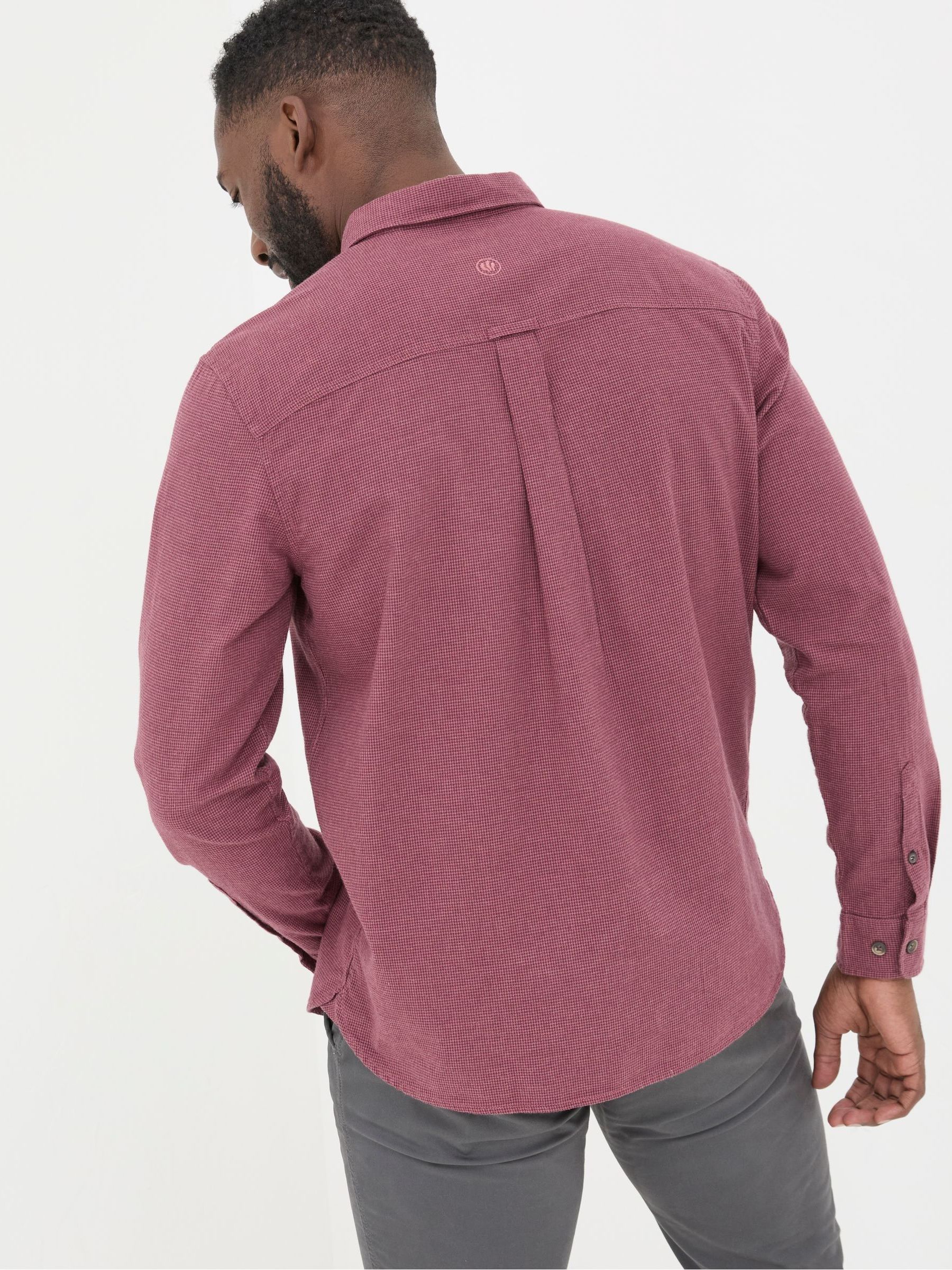 Burgundy Red Tadlow Puppytooth Shirt - Image 2 of 6 Burgundy Red Tadlow Puppytooth Shirt - Image 2 of 6