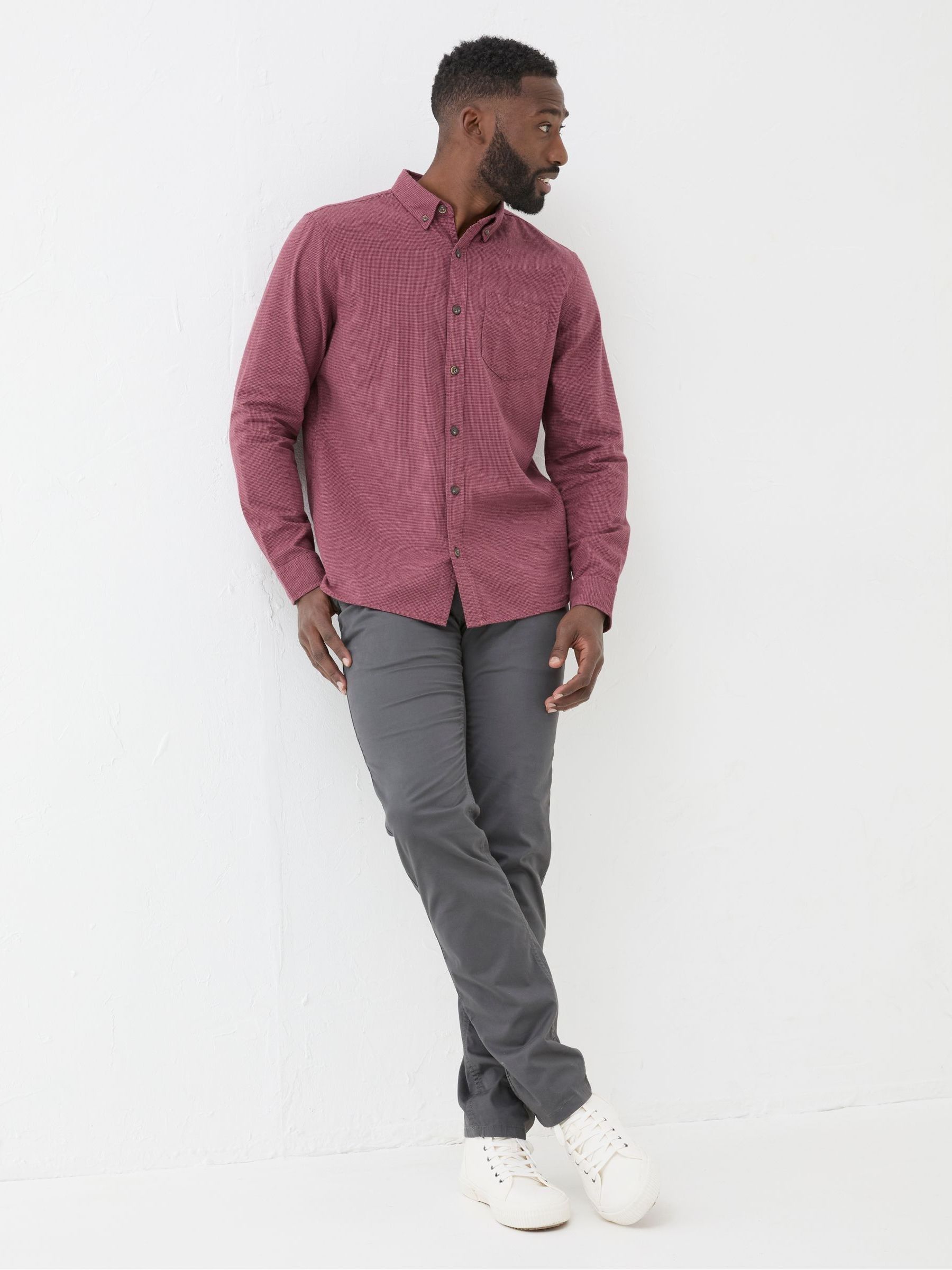 Burgundy Red Tadlow Puppytooth Shirt - Image 4 of 6