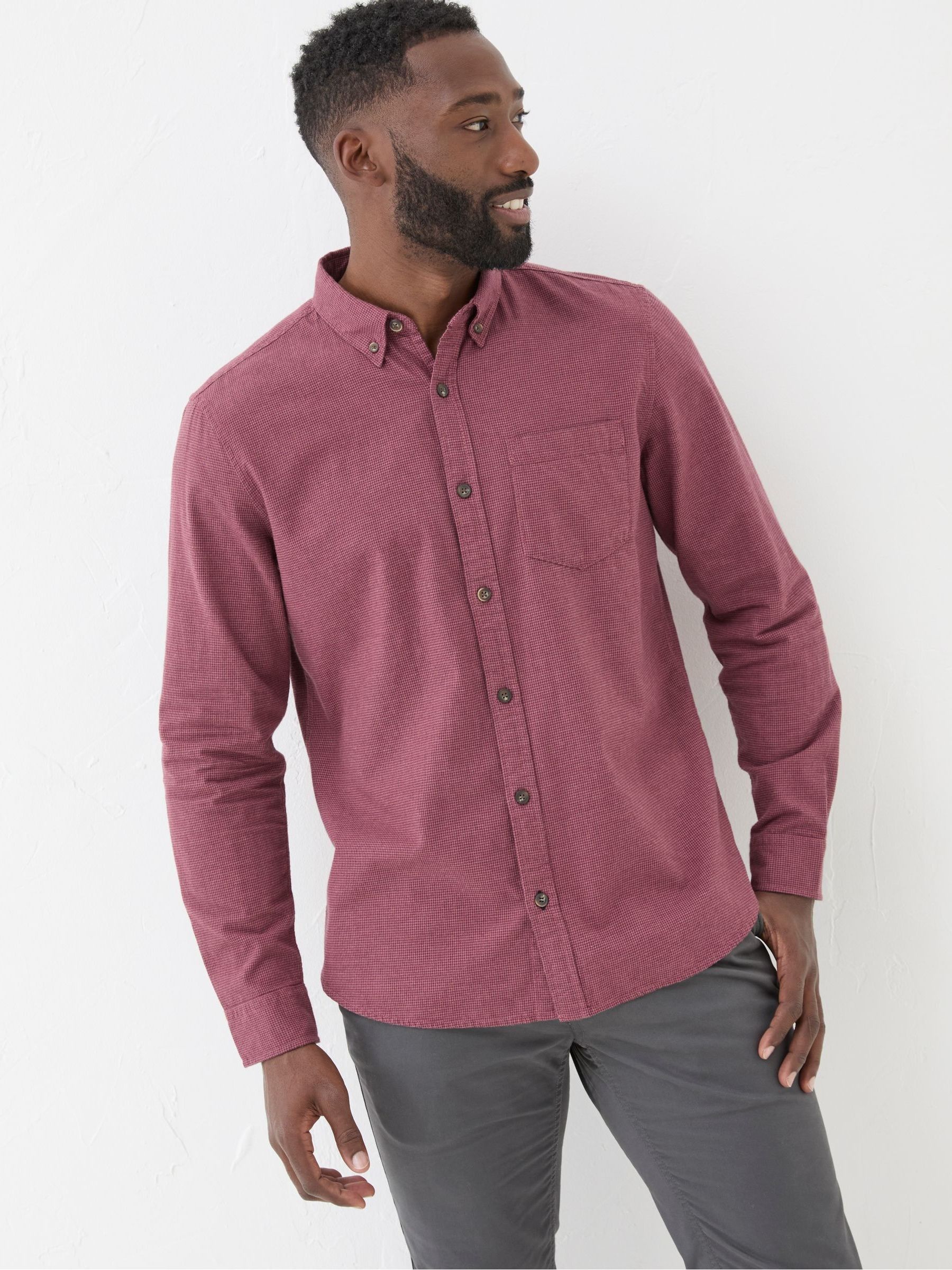 Burgundy Red Tadlow Puppytooth Shirt - Image 5 of 6