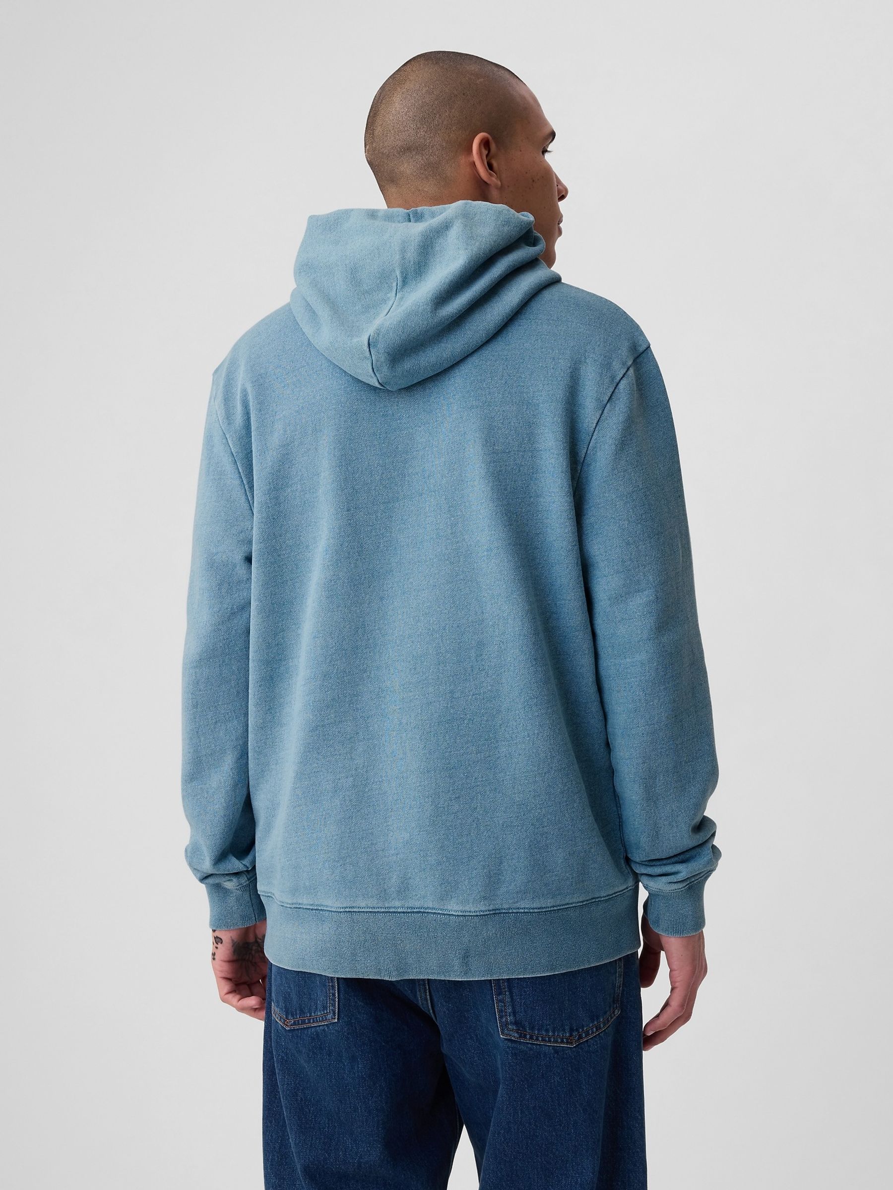 Blue Cotton Arch Logo Hoodie - Image 2 of 5