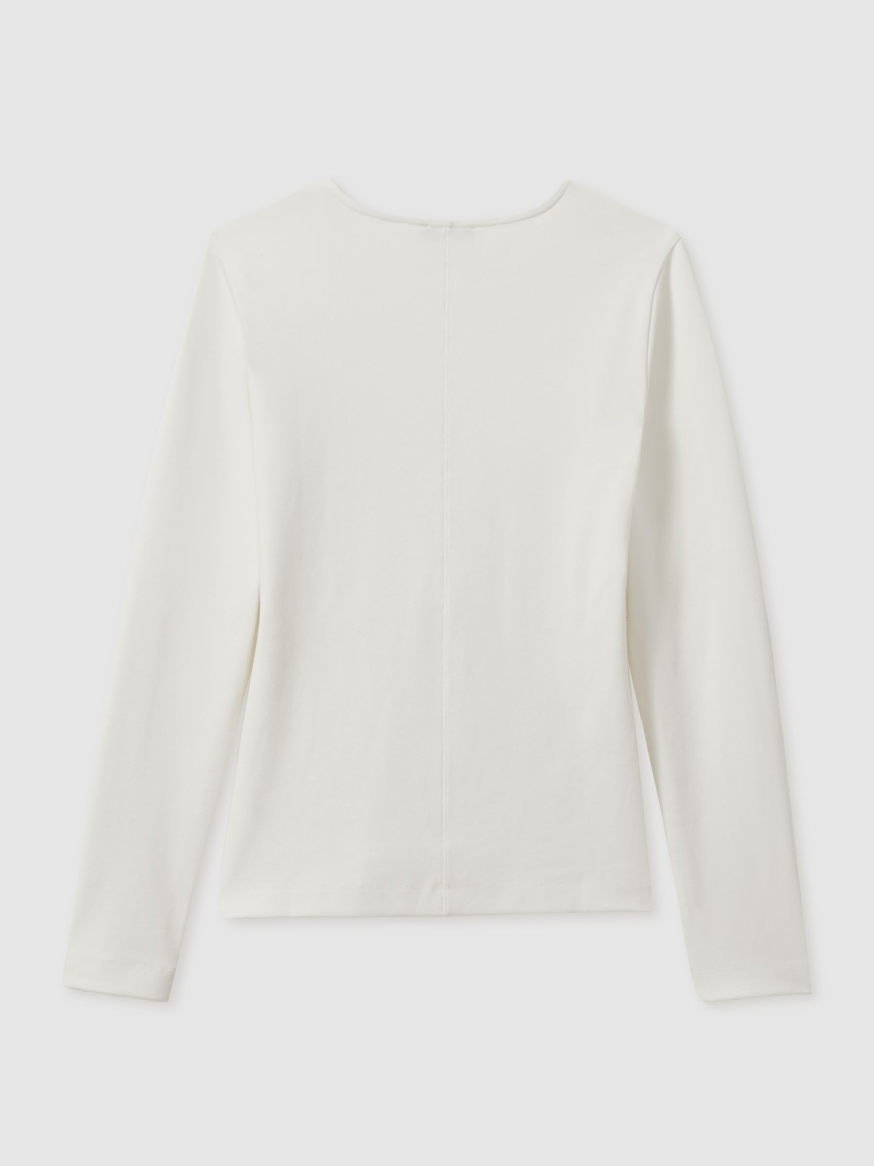 Modal Blend V-Neck Top in Ivory - Image 3 of 4
