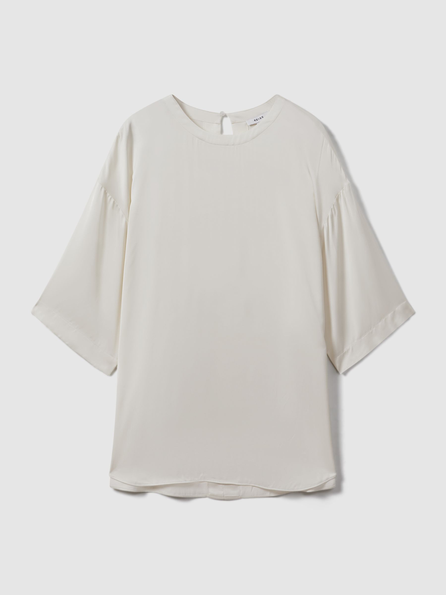 Relaxed Satin Blouse in Ivory - Image 2 of 7