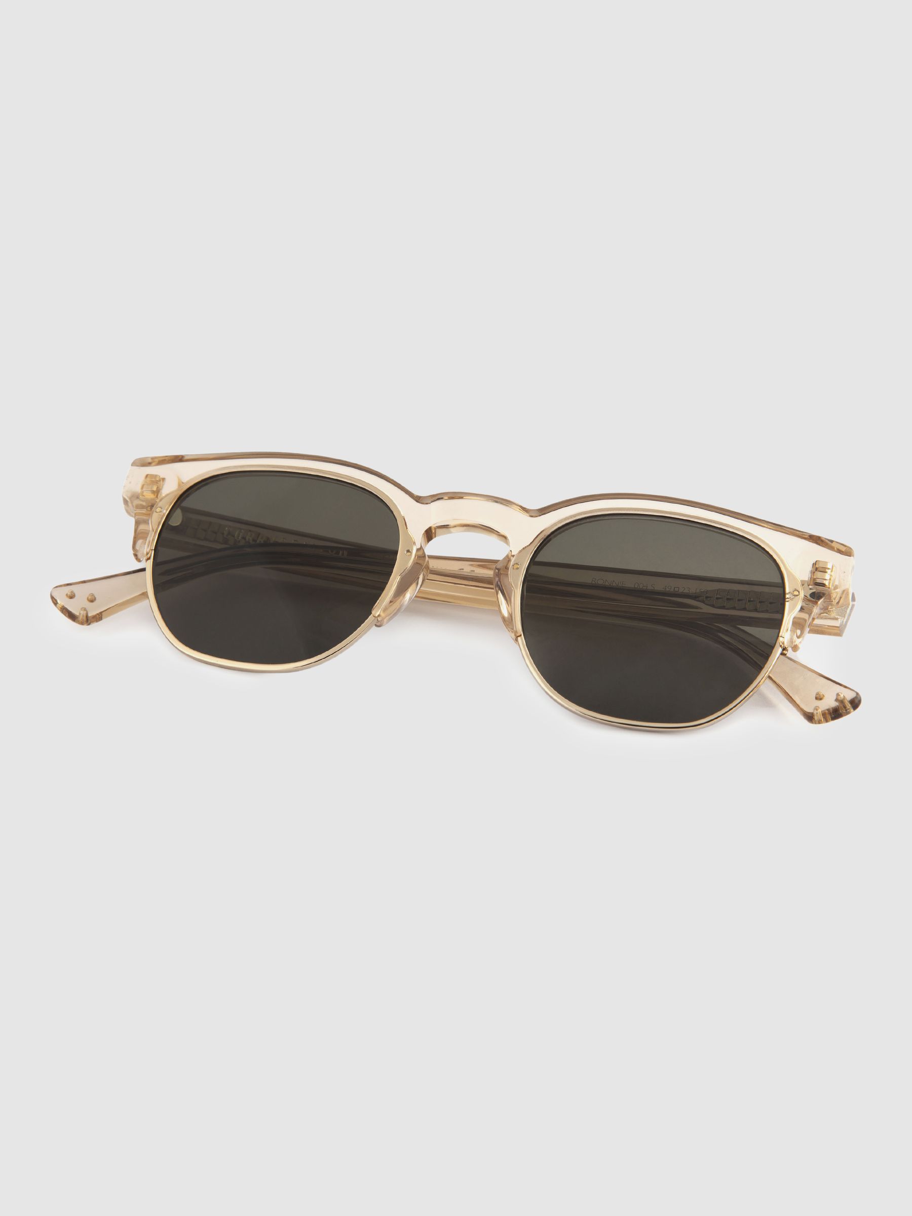 Curry and Paxton Semi Rimless Sunglasses in Champagne - Image 4 of 4