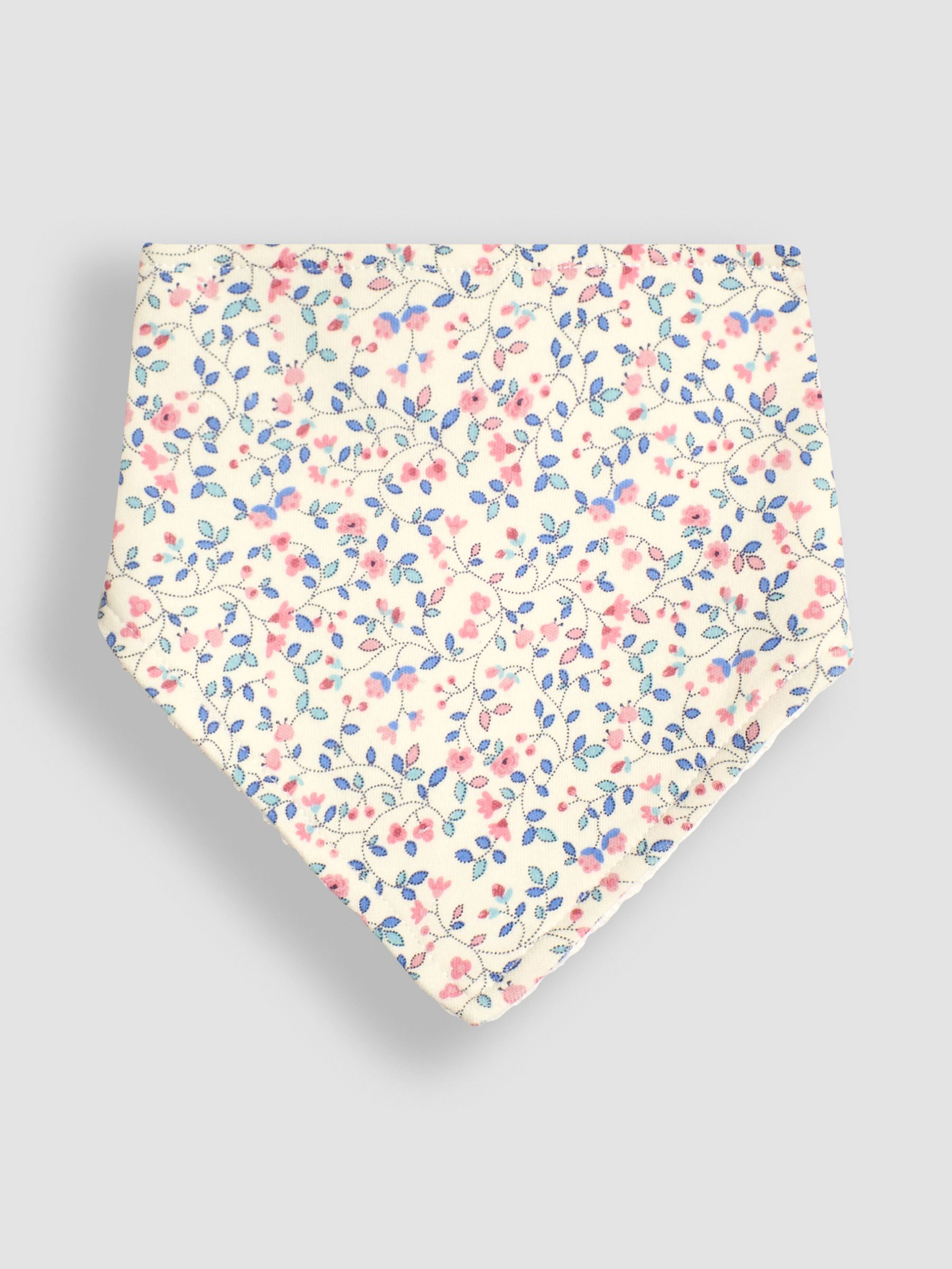 White Baby Ditsy Dribble Bibs 3 Pack - Image 4 of 8