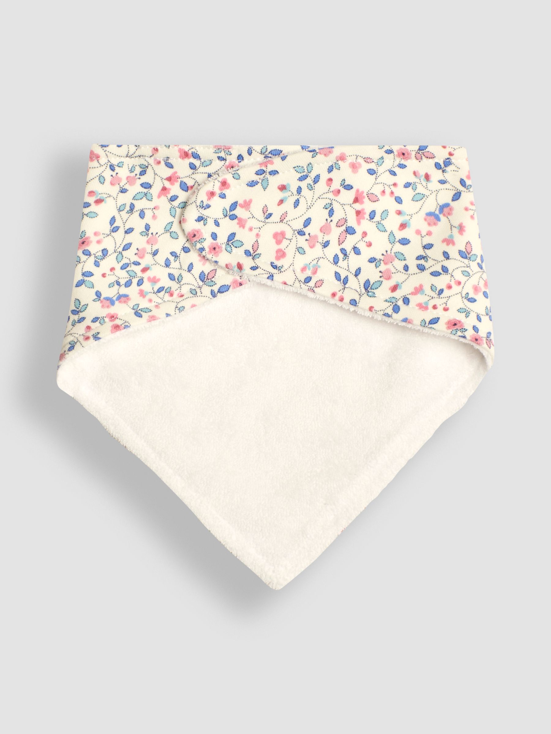 White Baby Ditsy Dribble Bibs 3 Pack - Image 5 of 8