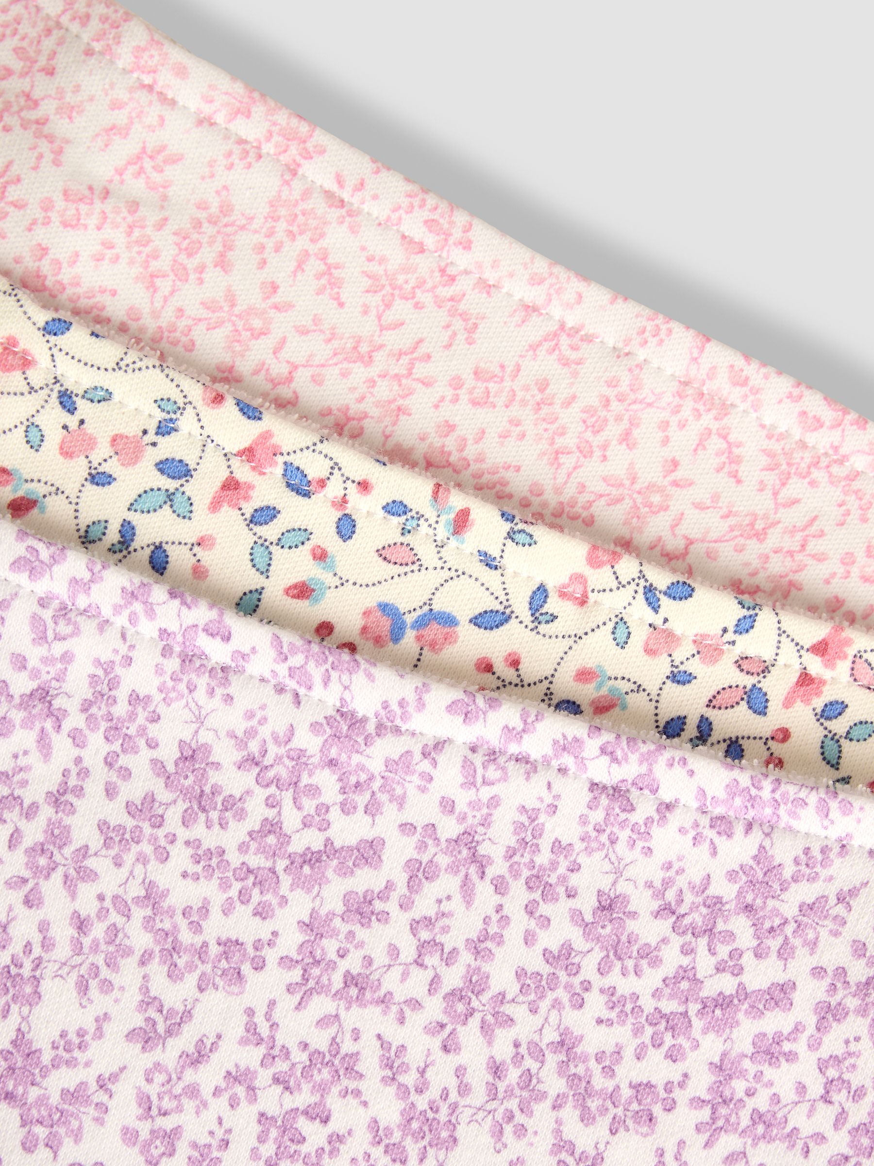 White Baby Ditsy Dribble Bibs 3 Pack - Image 8 of 8